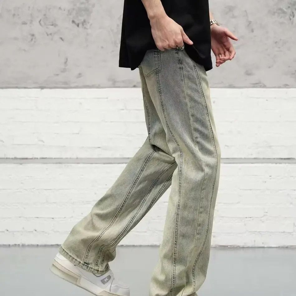 Japanese Brand × Jean Retro straight tube micro flared patchwork jeans Size US 32 / EU 48 - 4 Thumbnail