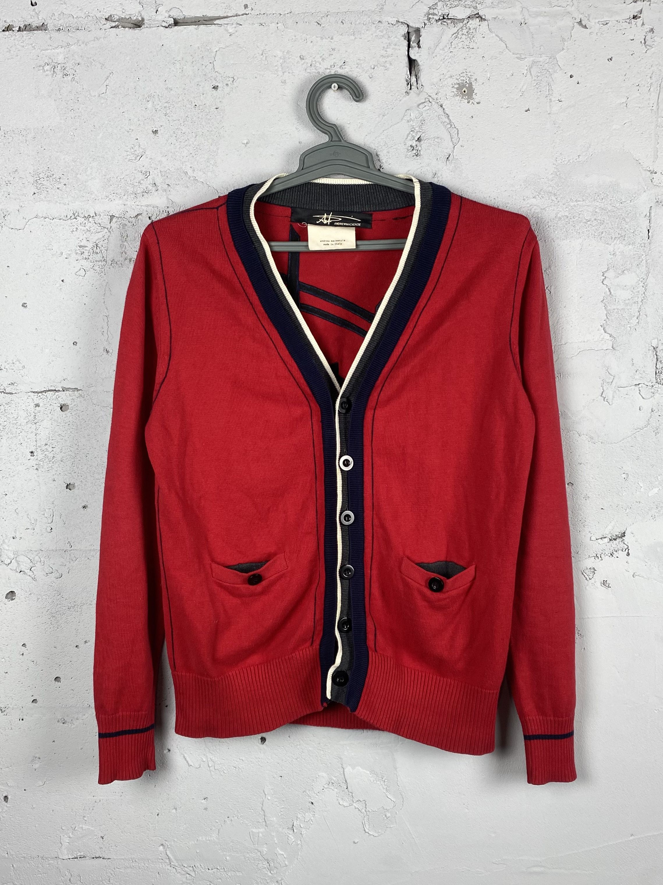Andrew Mackenzie Check Cardigan With Bottom Big Logo Tag Size US M / EU 48-50 / 2 - 2 Thumbnail