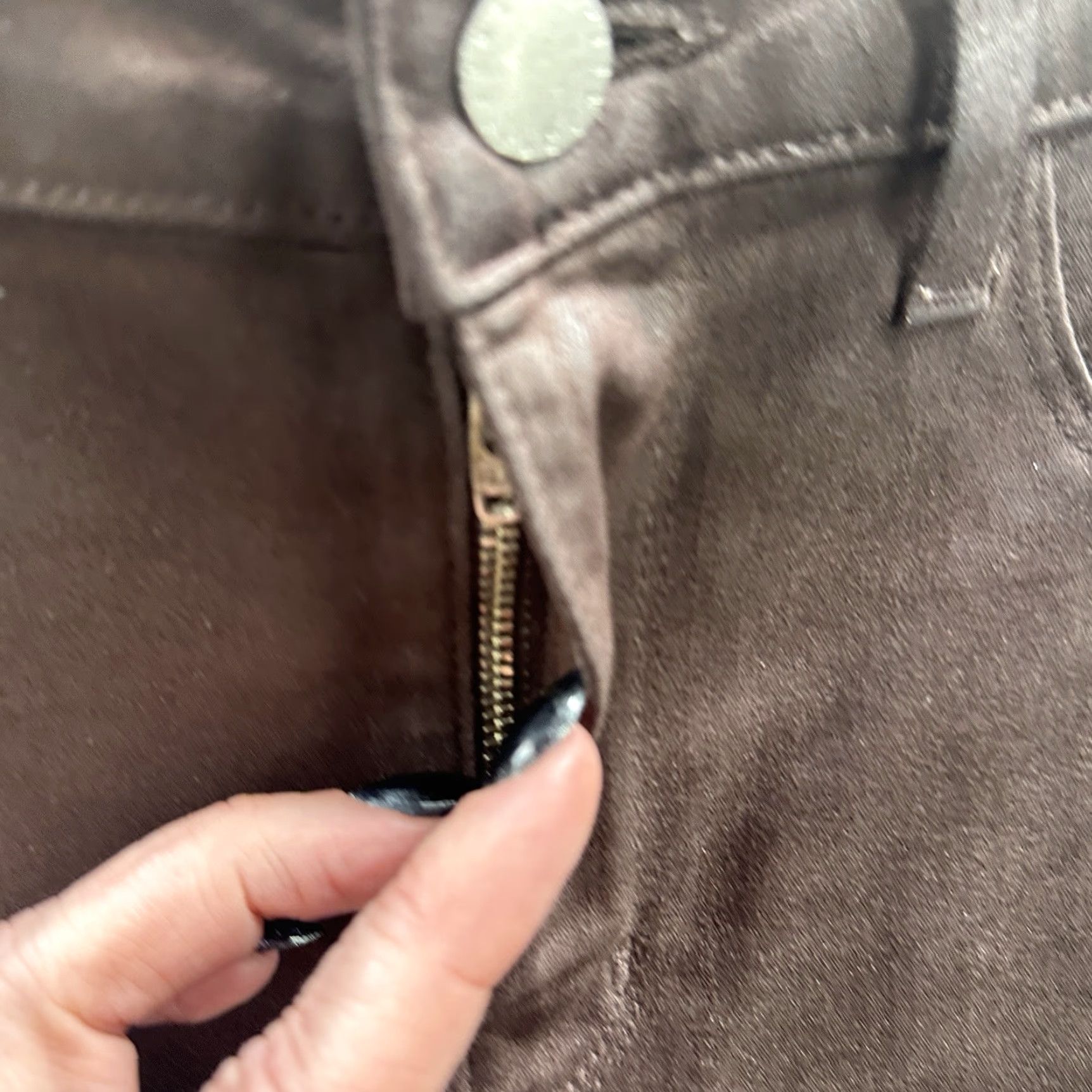 L'AGENCE L'AGENCE Marguerite Skinny High Rise Jeans Women Size 27 Brown Cocoa Coated Denim Slim Fit Size 27" / US 4 / IT 40 - 6 Thumbnail