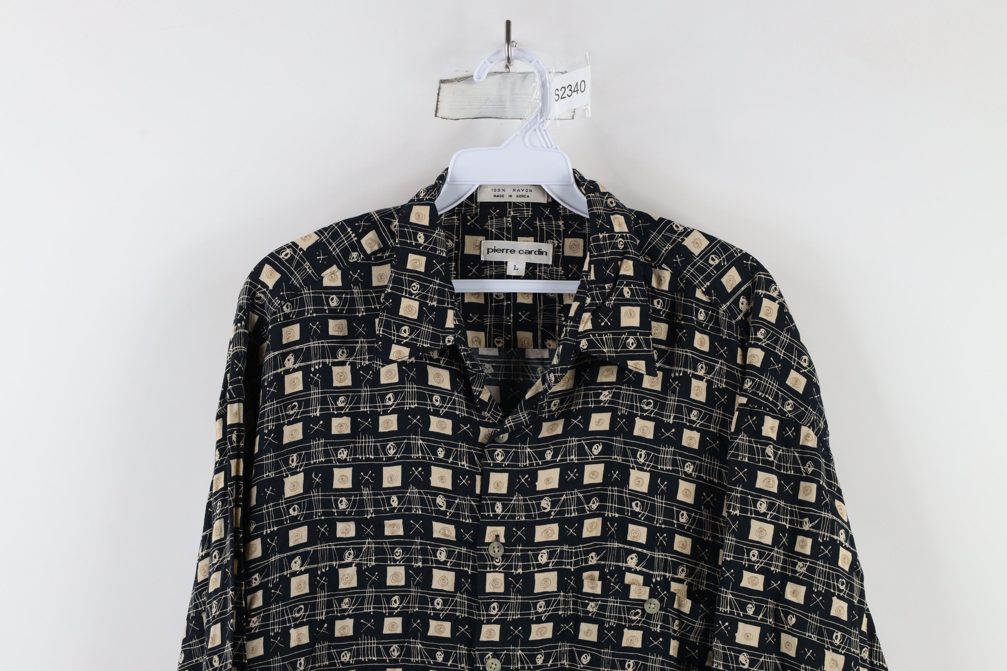 Vintage Vintage 90s Streetwear Geometric Long Sleeve Button Shirt Size US L / EU 52-54 / 3 - 2 Thumbnail
