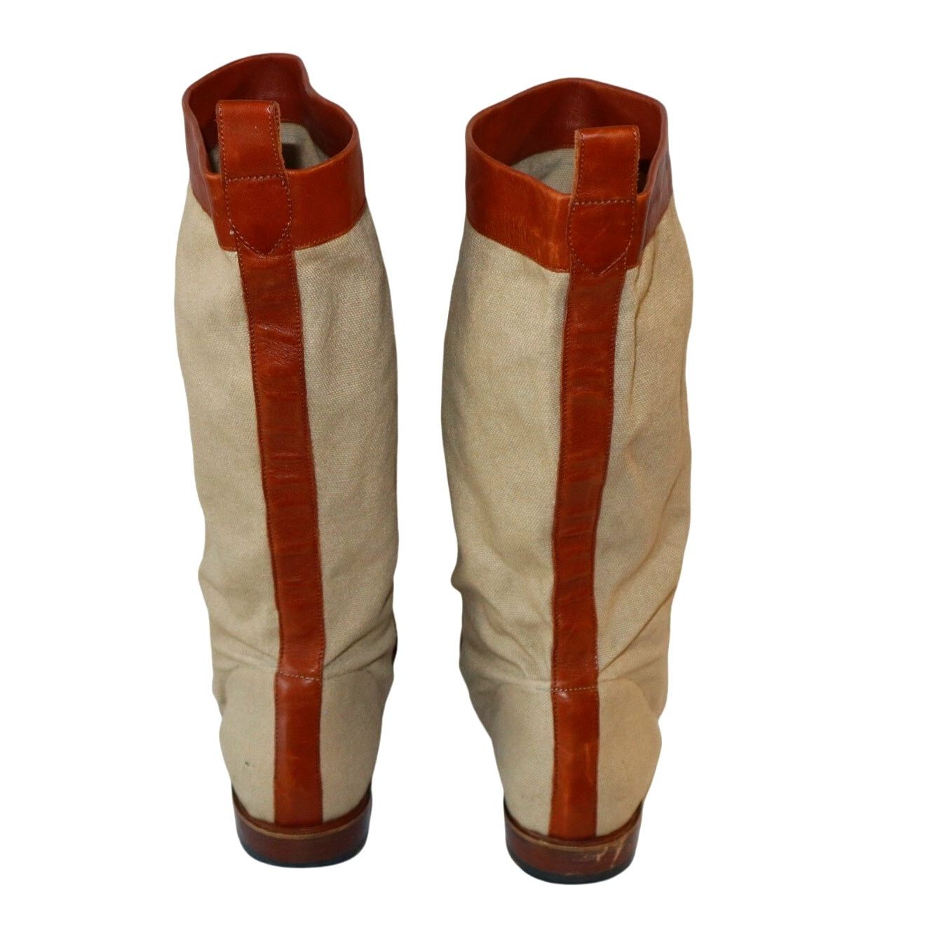 Robert Clergerie Vintage Women's Robert Clergerie Brown & Beige Riding Boots Size US 9 / IT 39 - 5 Thumbnail
