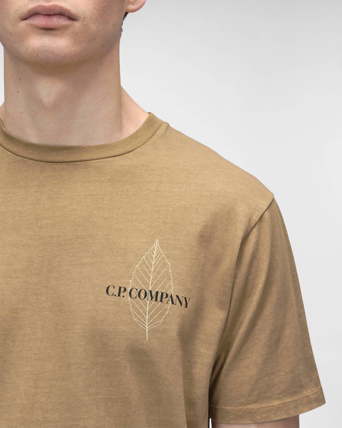 C.P. Company o1y1224 Logo Crewneck T-Shirt in Light Brown Size US XS / EU 42 / 0 - 6 Thumbnail