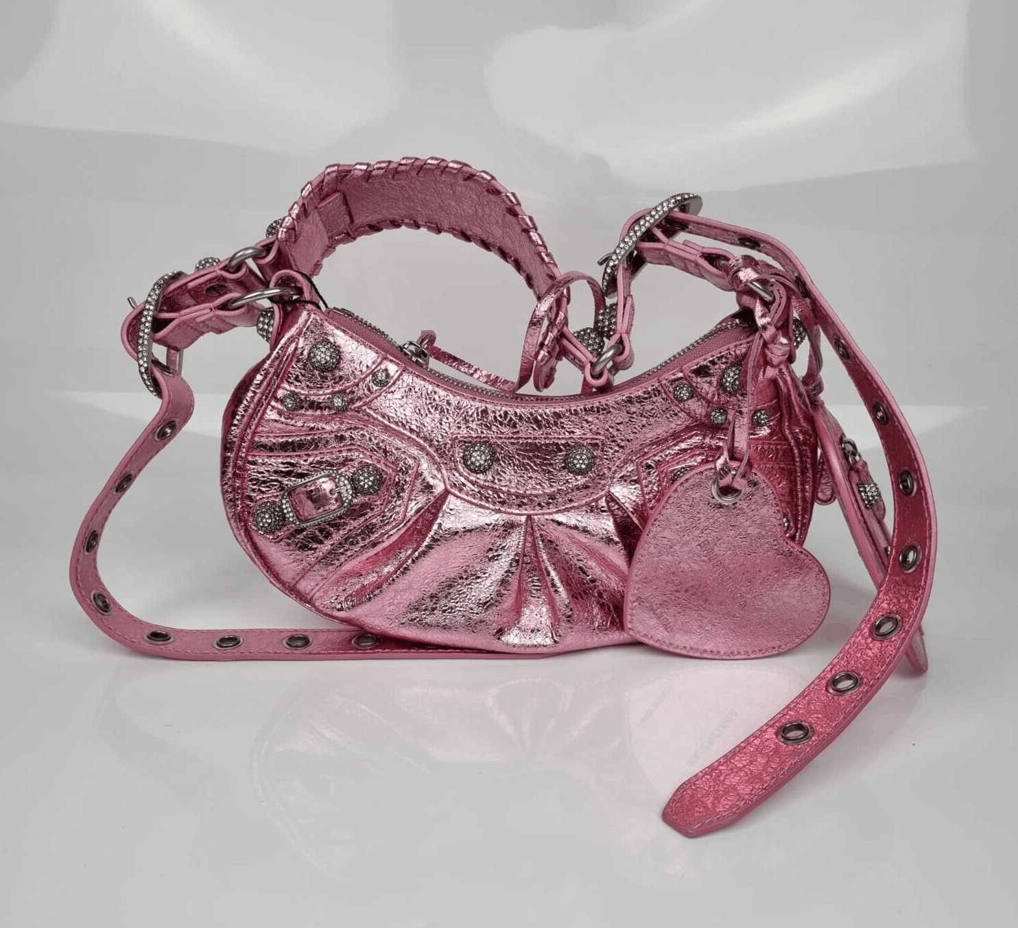 Balenciaga Balenciaga XS Le Cagole Rhinestone Pink Shoulder Bag 