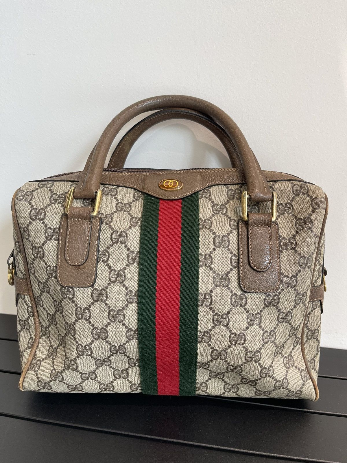 Gucci Vintage GUCCI Web Boston Doctor Top Handle Bag Handbag Size ONE SIZE - 1 Thumbnail