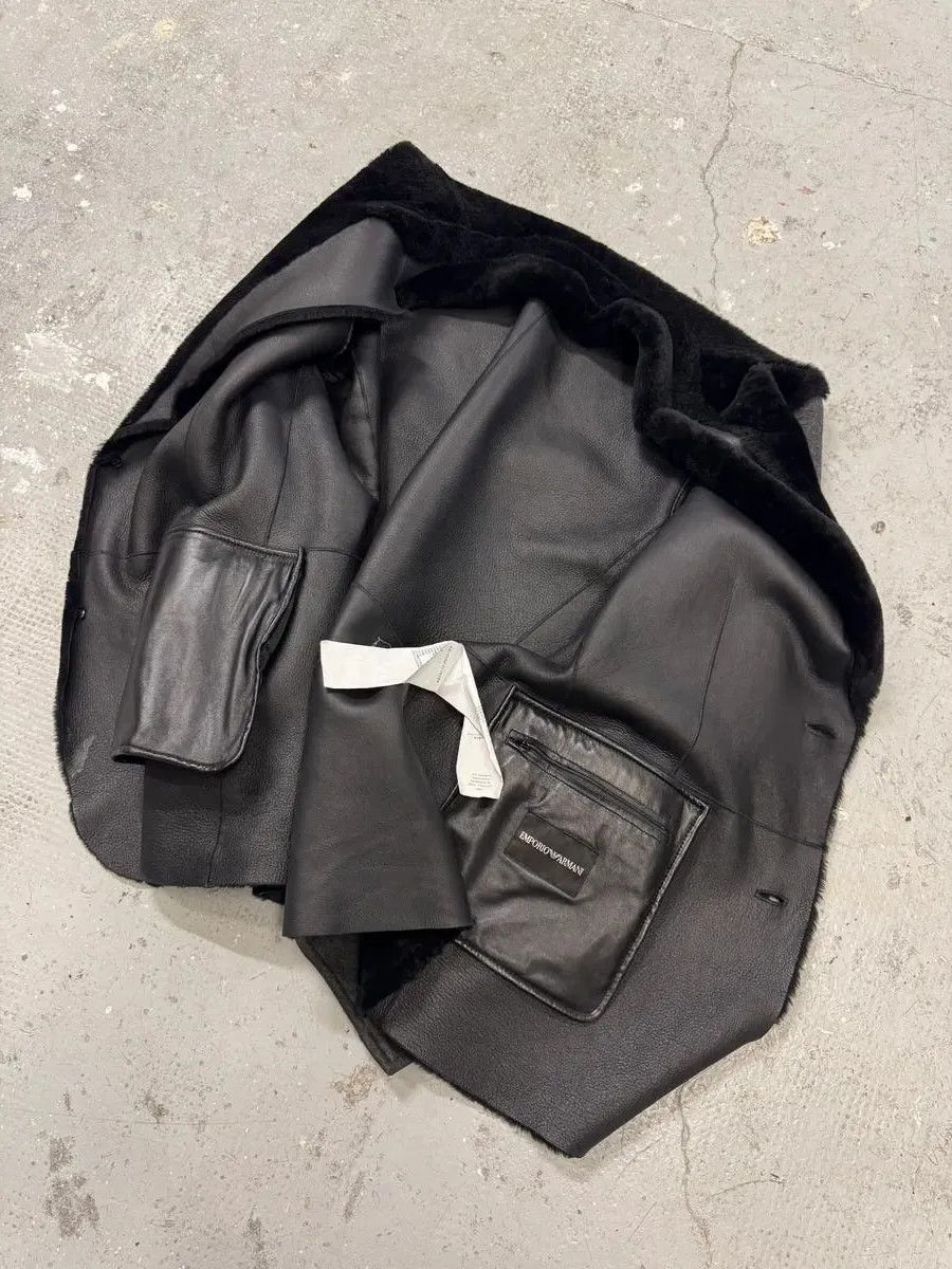 Emporio Armani FW2013 Emporio Armani Black Sherling Wool Sleeves Jacket Size US L / EU 52-54 / 3 - 10 Thumbnail
