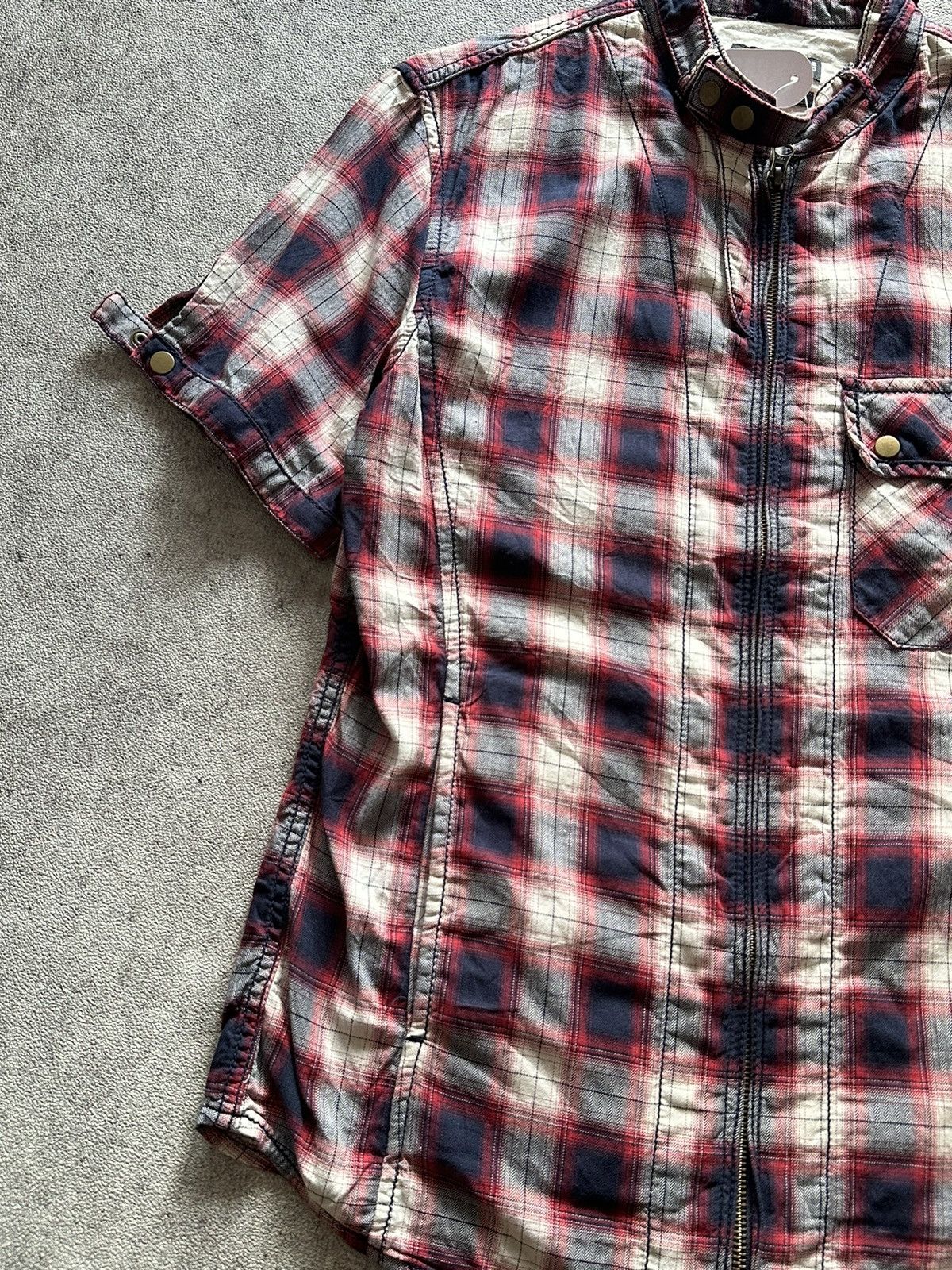 Beams Plus Japanese Beams Zip Up Plaid Punk Shirt Size US S / EU 44-46 / 1 - 2 Thumbnail