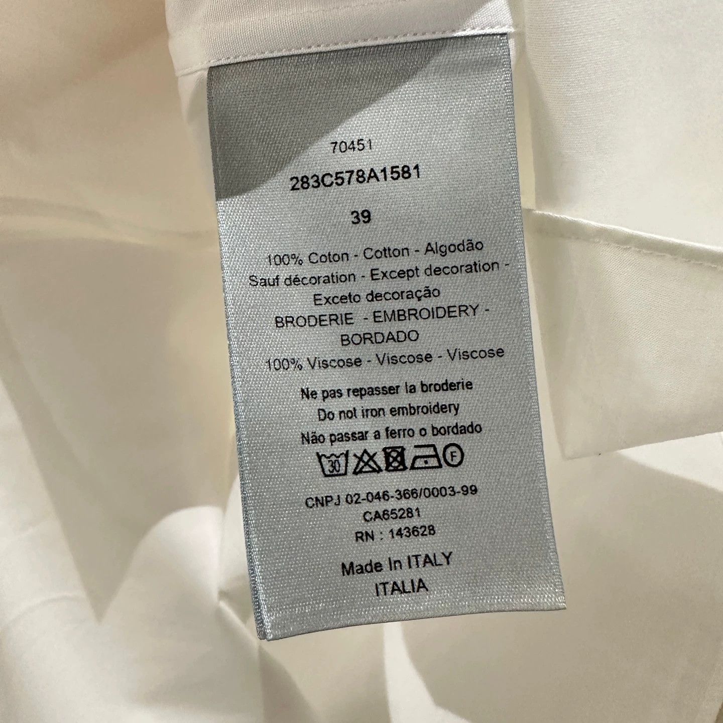 Dior Dior apr757 embroidered collared LS cotton shirt 39 Size US M / EU 48-50 / 2 - 4 Thumbnail