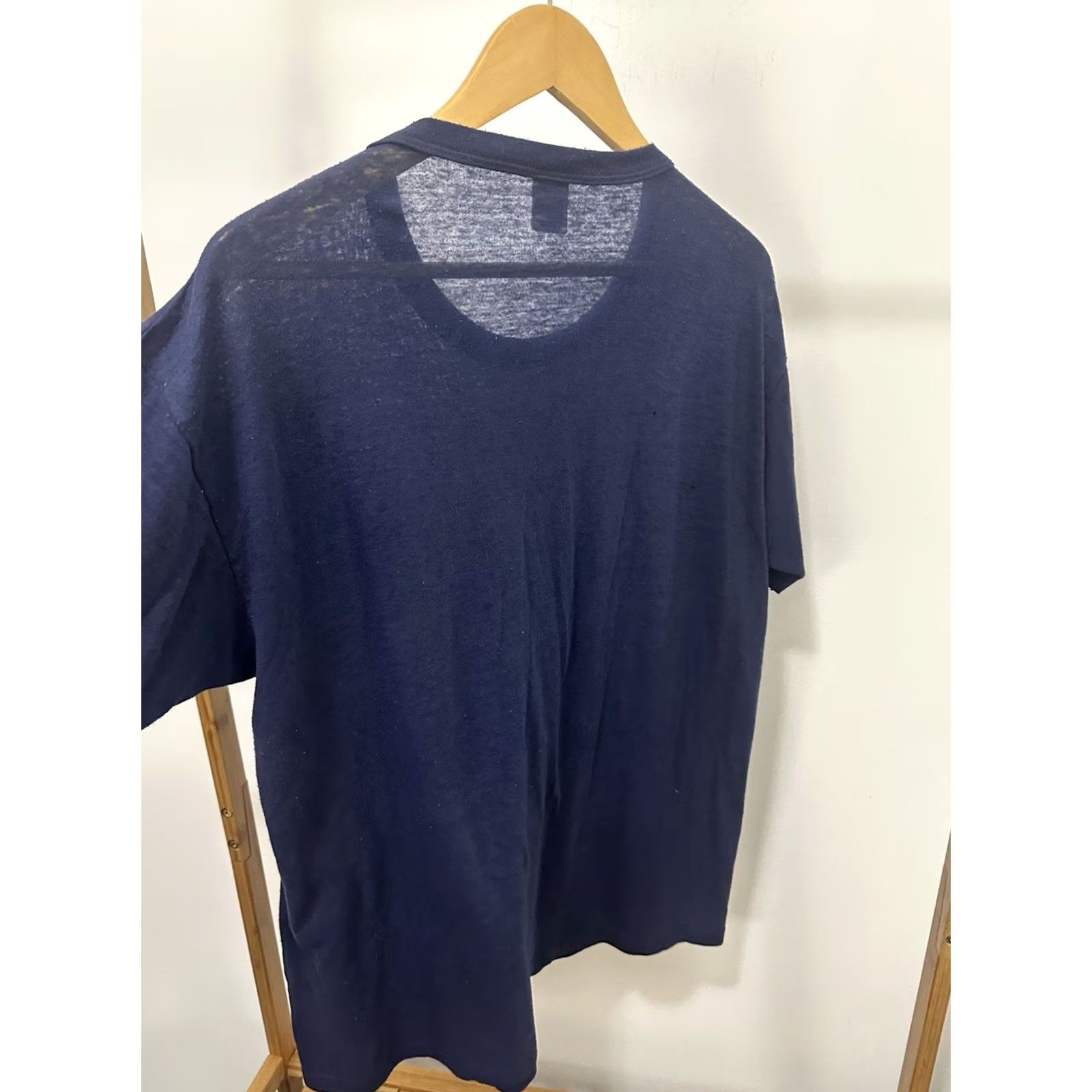 Russell Athletic VTG 80s Fluor Daniel Super Paper Thin Burnout Worn Grunge Work WIP T-Shirt L Mens Blue Shirt Vintage 80s Grunge Burnout WIP Russell Athletic Size US L / EU 52-54 / 3 - 4 Thumbnail