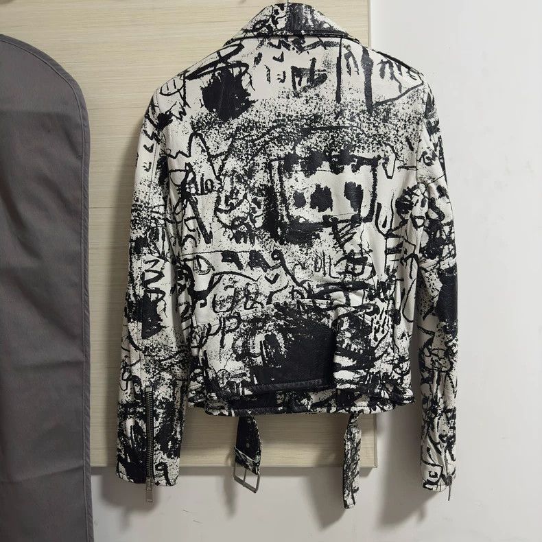 Saint Laurent Paris saint Laurent paris16 FW painted knight leather jacket 25 Size XS / US 0-2 / IT 36-38 - 2 Thumbnail