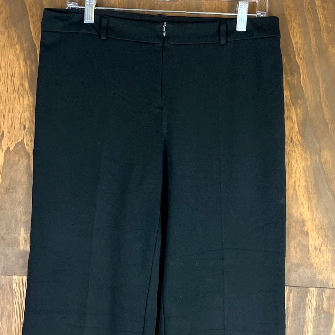 Express Express Womens Pants Black Mid Rise Cuffed Flared Leg Stretch 9/10 Regular Size 24" / US 00 / IT 34 - 2 Thumbnail