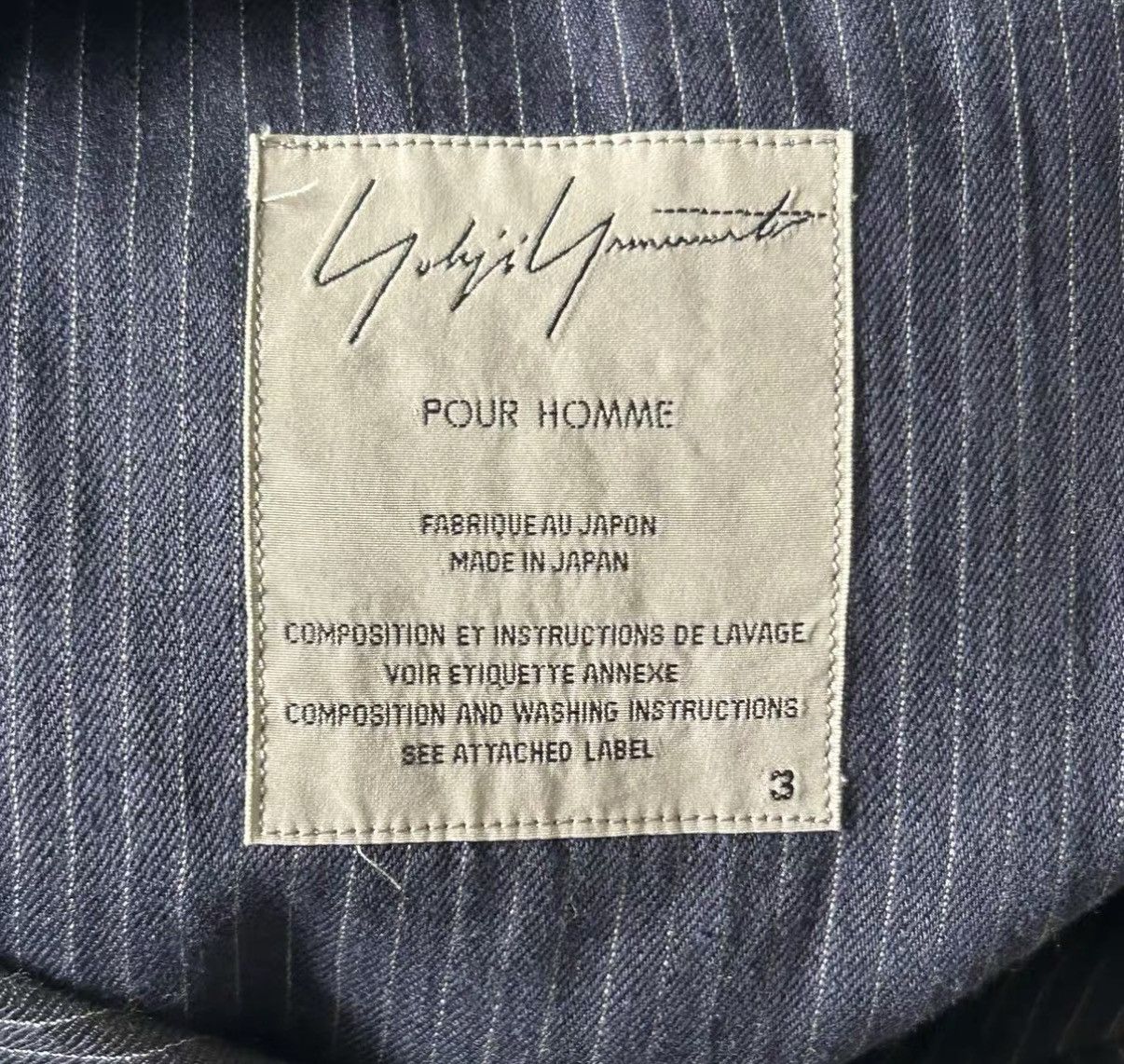 Yohji Yamamoto Yohji Yamamoto Tortoise Shell Button Linen Stripe Blazer K4 Size US L / EU 52-54 / 3 - 7 Thumbnail