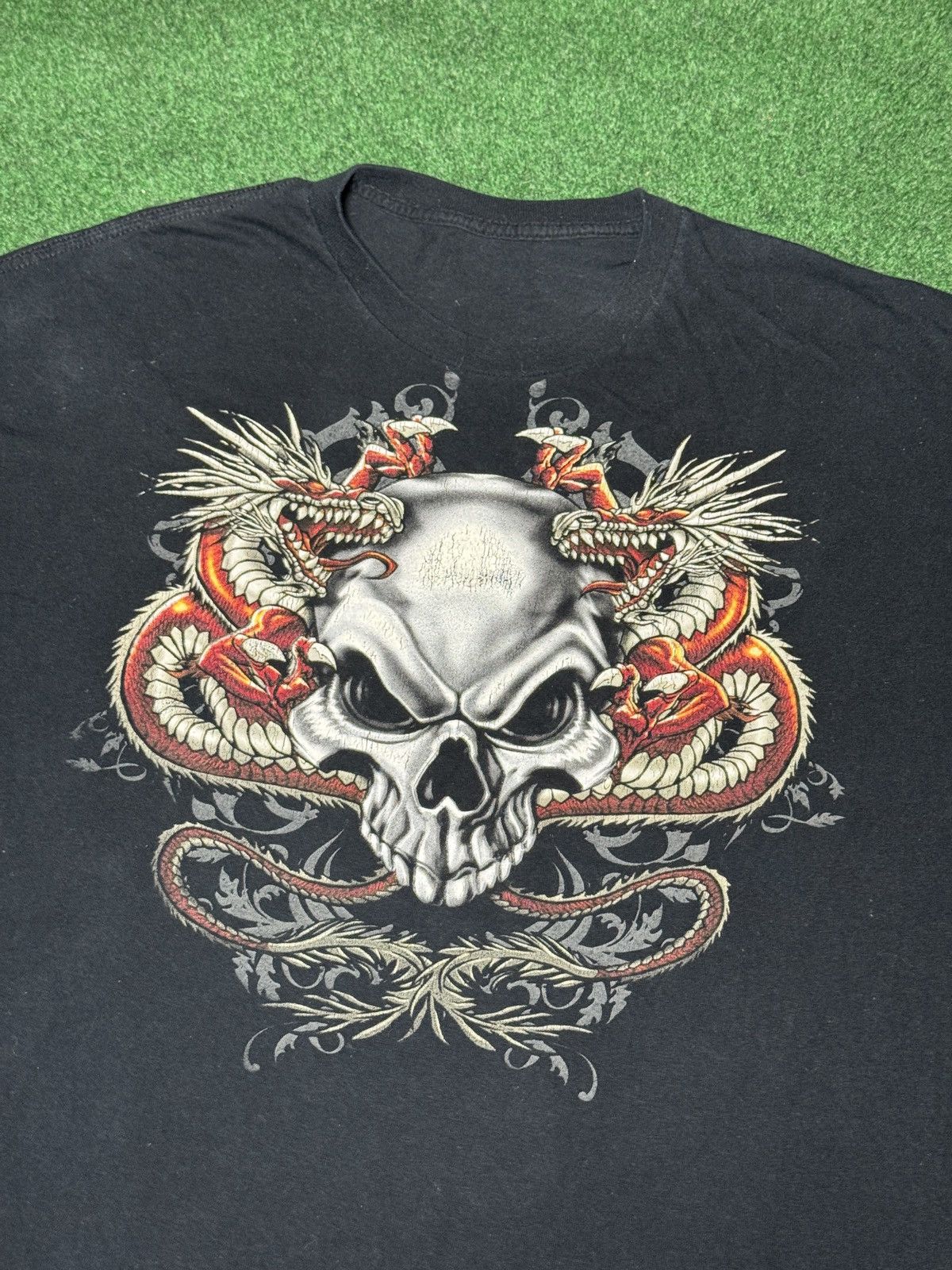 JNCO Y2K Jnco Style Dragon Skull Graphic Grunge Skater T Shirt Size US XL / EU 56 / 4 - 2 Thumbnail
