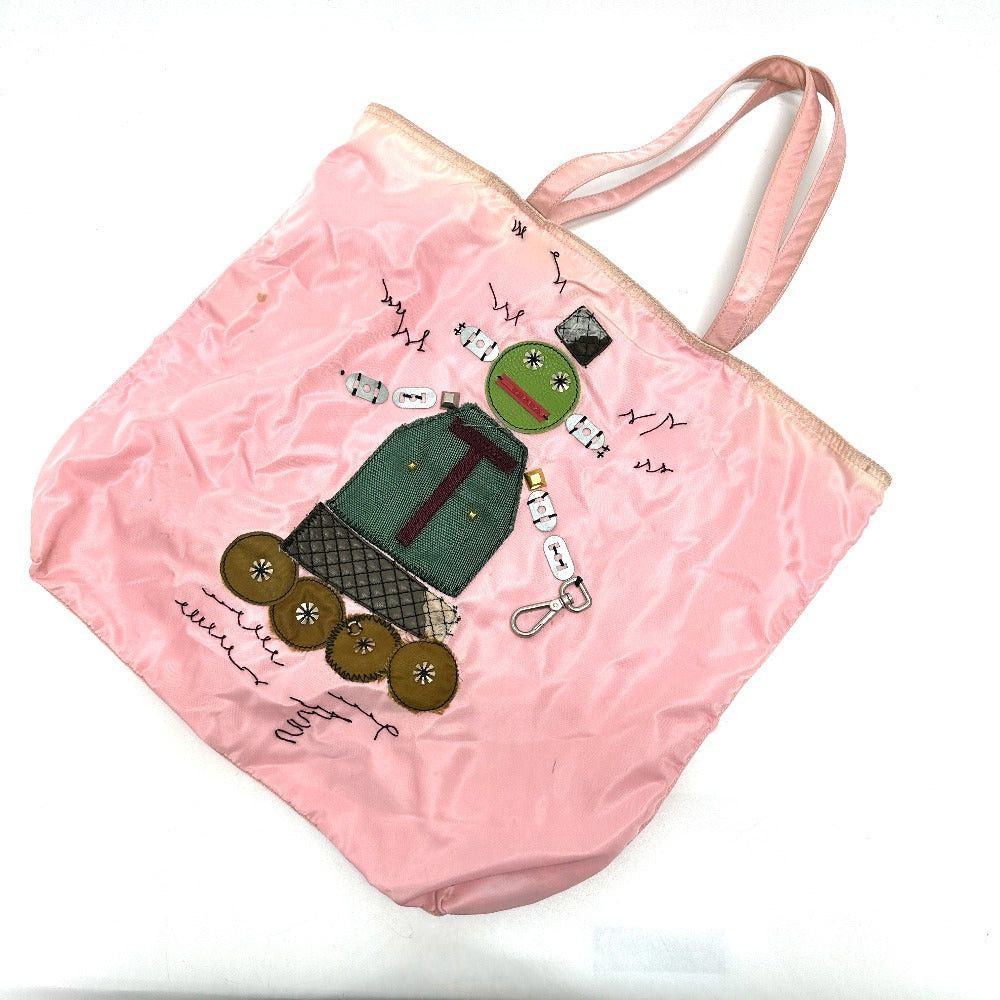Prada Br2897 Robot Handbag Briefcase Tote Bag Nylon Women Pink