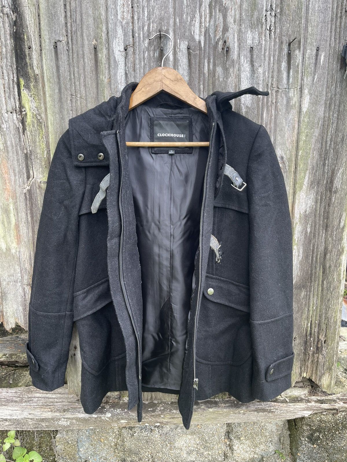 Designer Clockhouse Wool Blend Toggle Coat — Black (M) Size US M / EU 48-50 / 2 - 16 Thumbnail