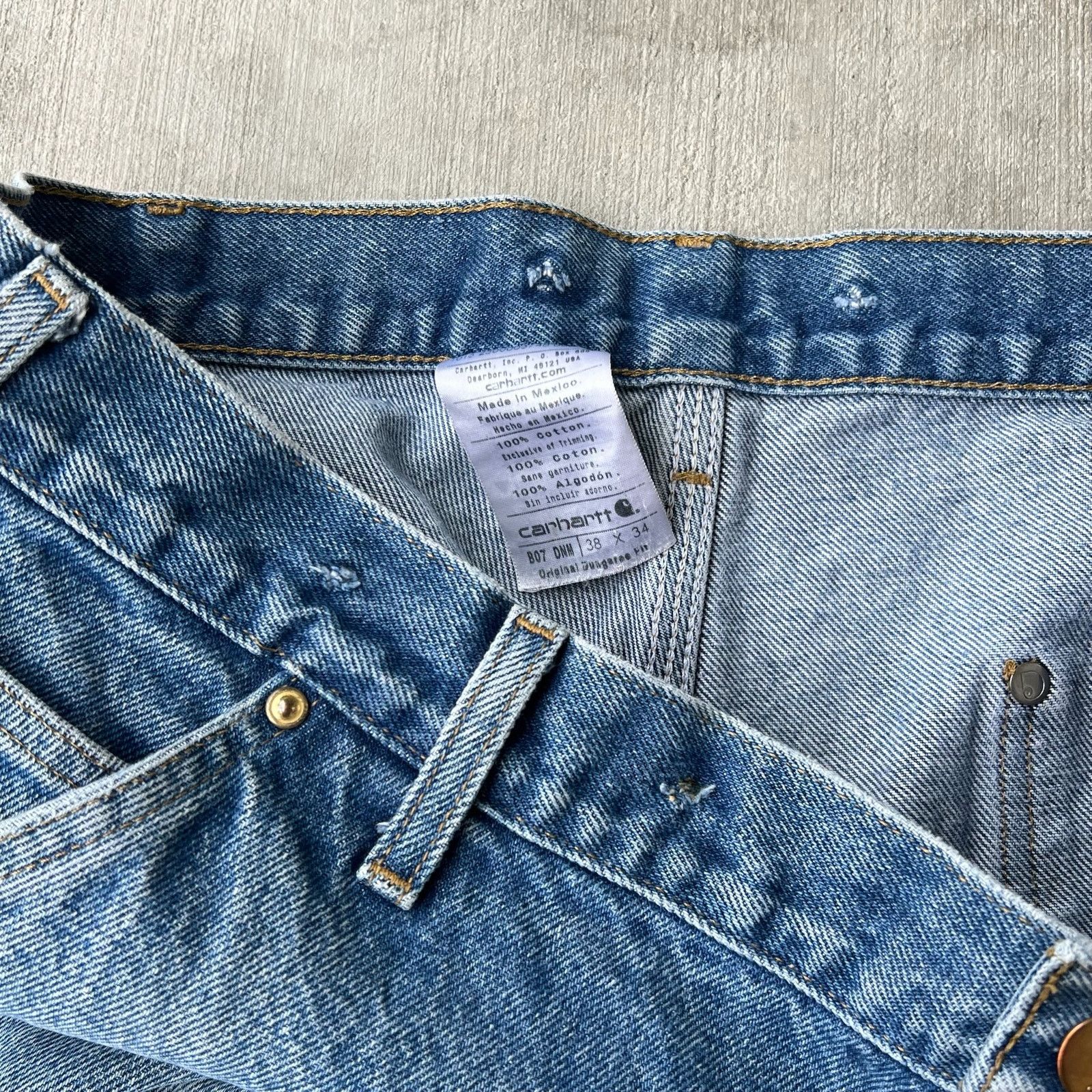 Carhartt × Vintage Carhartt denim blue jean double knee work carpenter pants Size US 37 - 9 Thumbnail