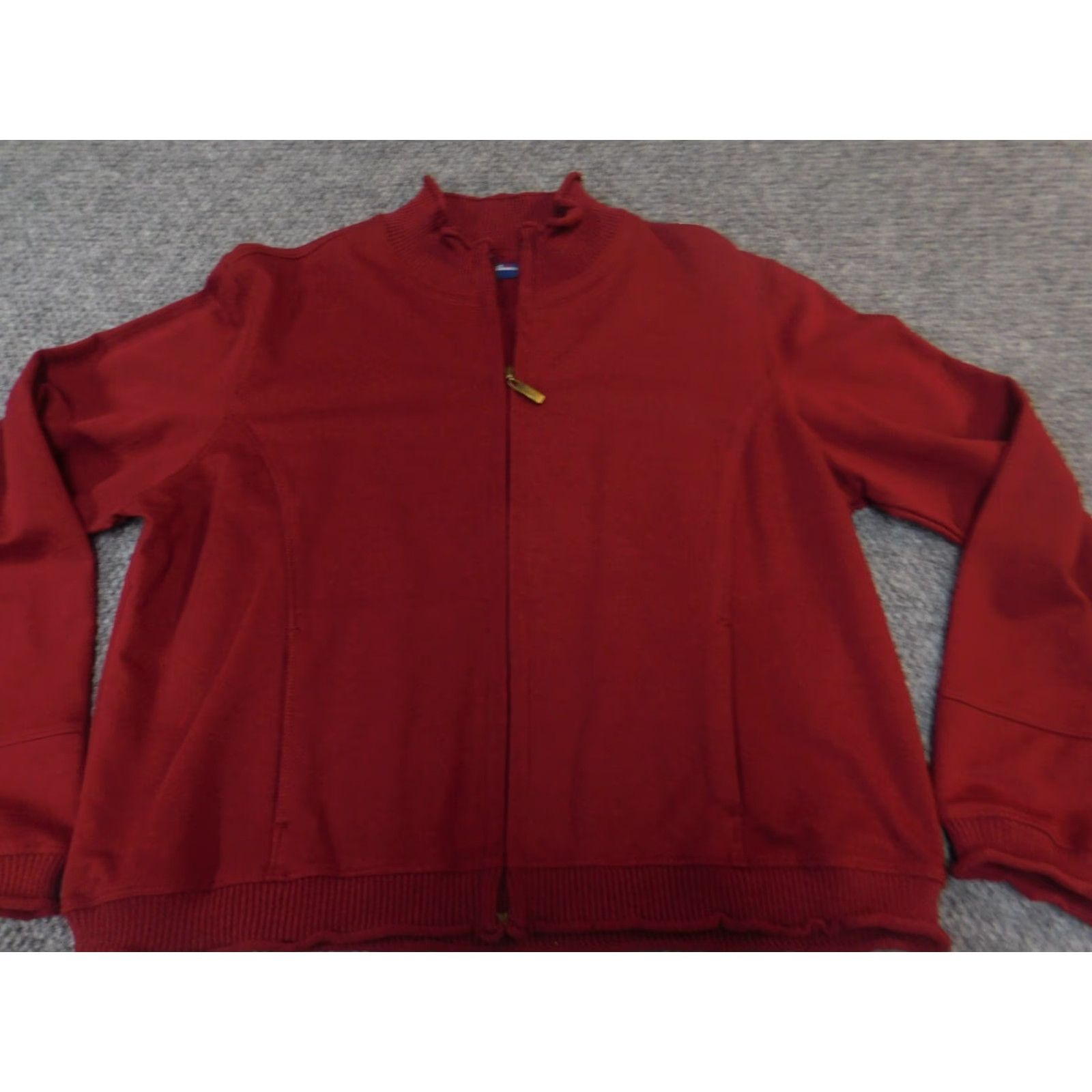 Catalina Catalina Sweater Full Zip Womens Large Red Stretch Knit Regular Ruffle Acrylic Cotton Polyester 3-Color No, wait Size L / US 10 / IT 46 - 4 Thumbnail