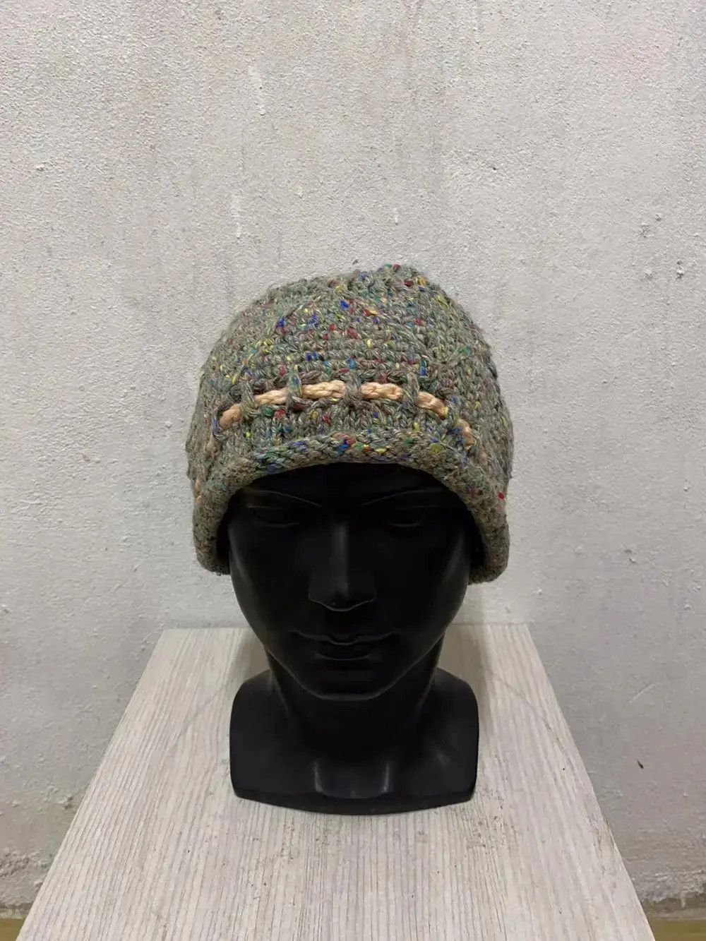 Vintage Rare Design Knit Beanie Hat Size ONE SIZE - 3 Thumbnail