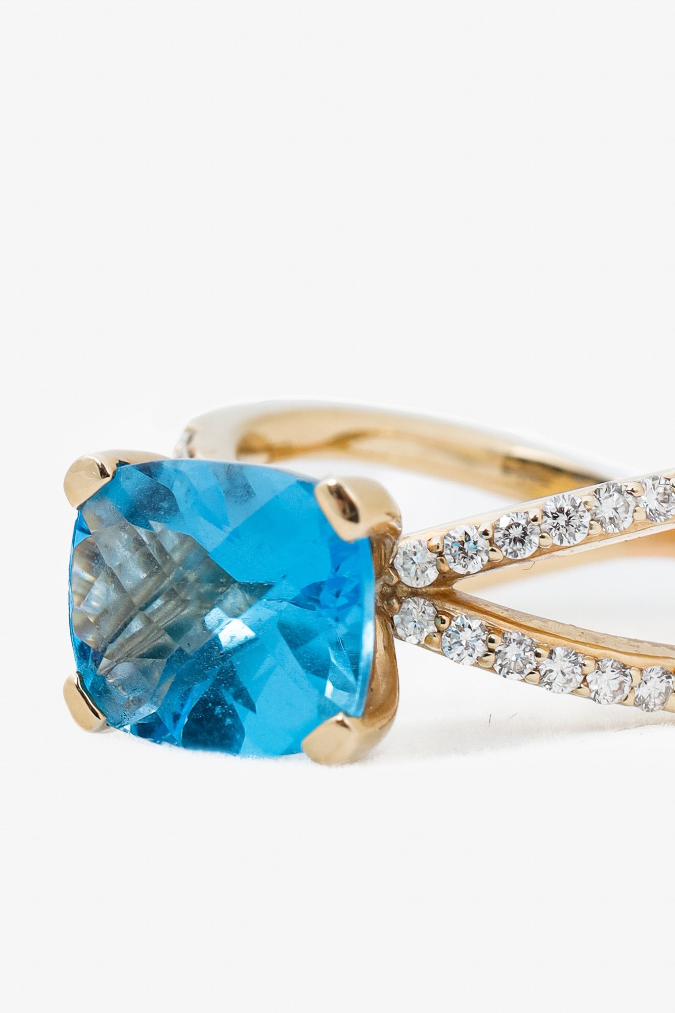 Other 14K Yellow Gold & Blue Topaz Ring Size ONE SIZE - 4 Thumbnail