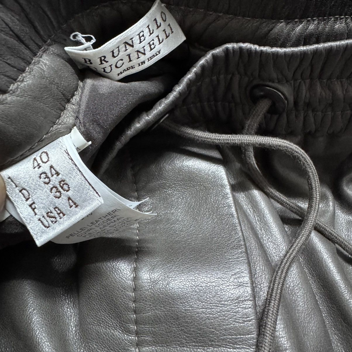 Brunello Cucinelli Brunello Cucinelli Leather Drawstrings Pants Size 29" - 20 Thumbnail