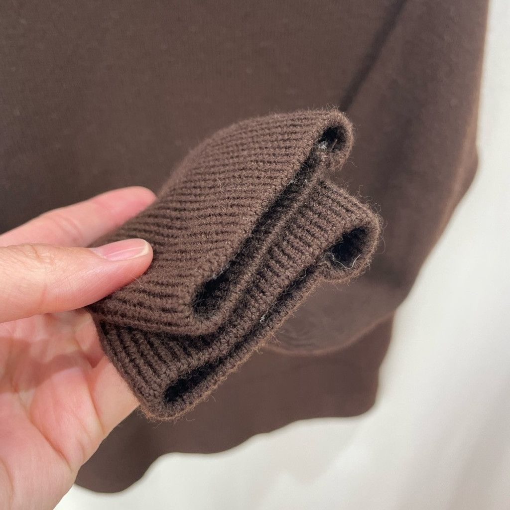 Aritzia Wilfred Cyprie Dark Brown 100% Merino Mock Neck Sweater S Size S / US 4 / IT 40 - 4 Thumbnail