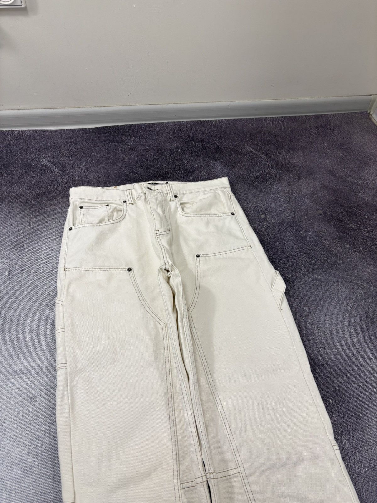 Jaded London Jaded London Double Knee Y2K Off White Skate Fit Baggy Jeans Size US 32 / EU 48 - 6 Thumbnail