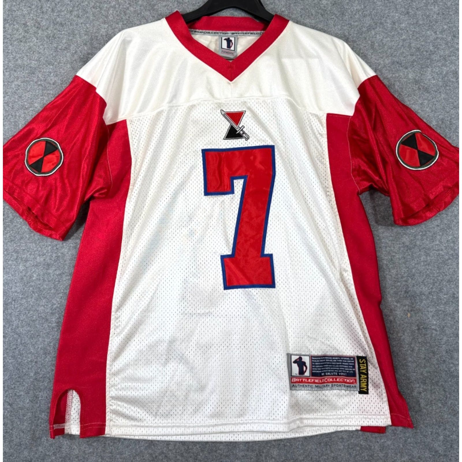 Vintage VINTAGE Battlefield Collection US Army 7 ID 7th Infantry Division Jersey Men L Red White Size US L / EU 52-54 / 3 - 2 Thumbnail
