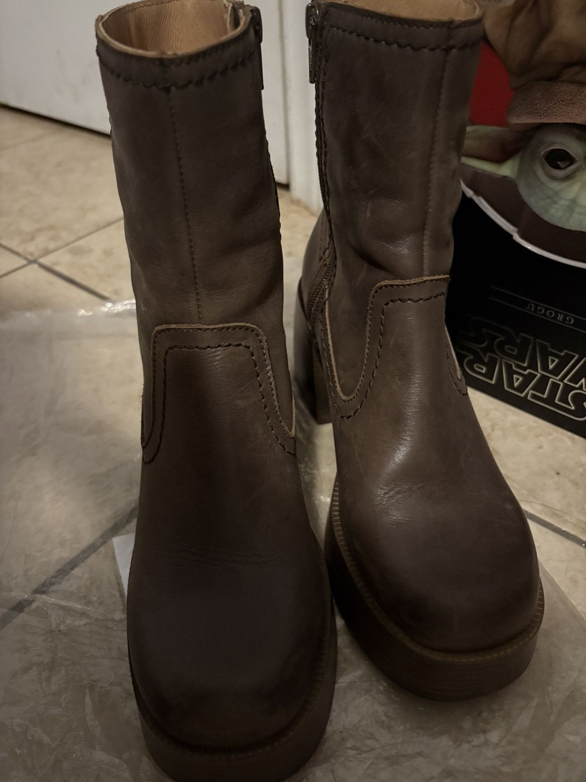 Other × Vintage Chunky Brown Platform Boots Size US 6.5 / IT 36.5 - 3 Thumbnail