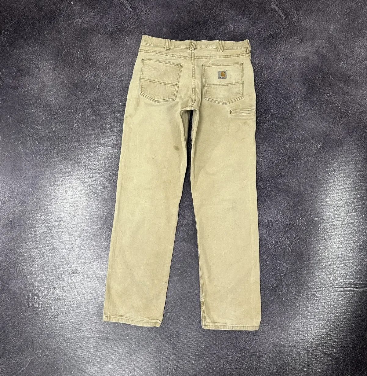 Carhartt × Vintage Vintage Carhartt Work Hype Cream American Baggy Pants Size US 34 / EU 50 - 1 Thumbnail