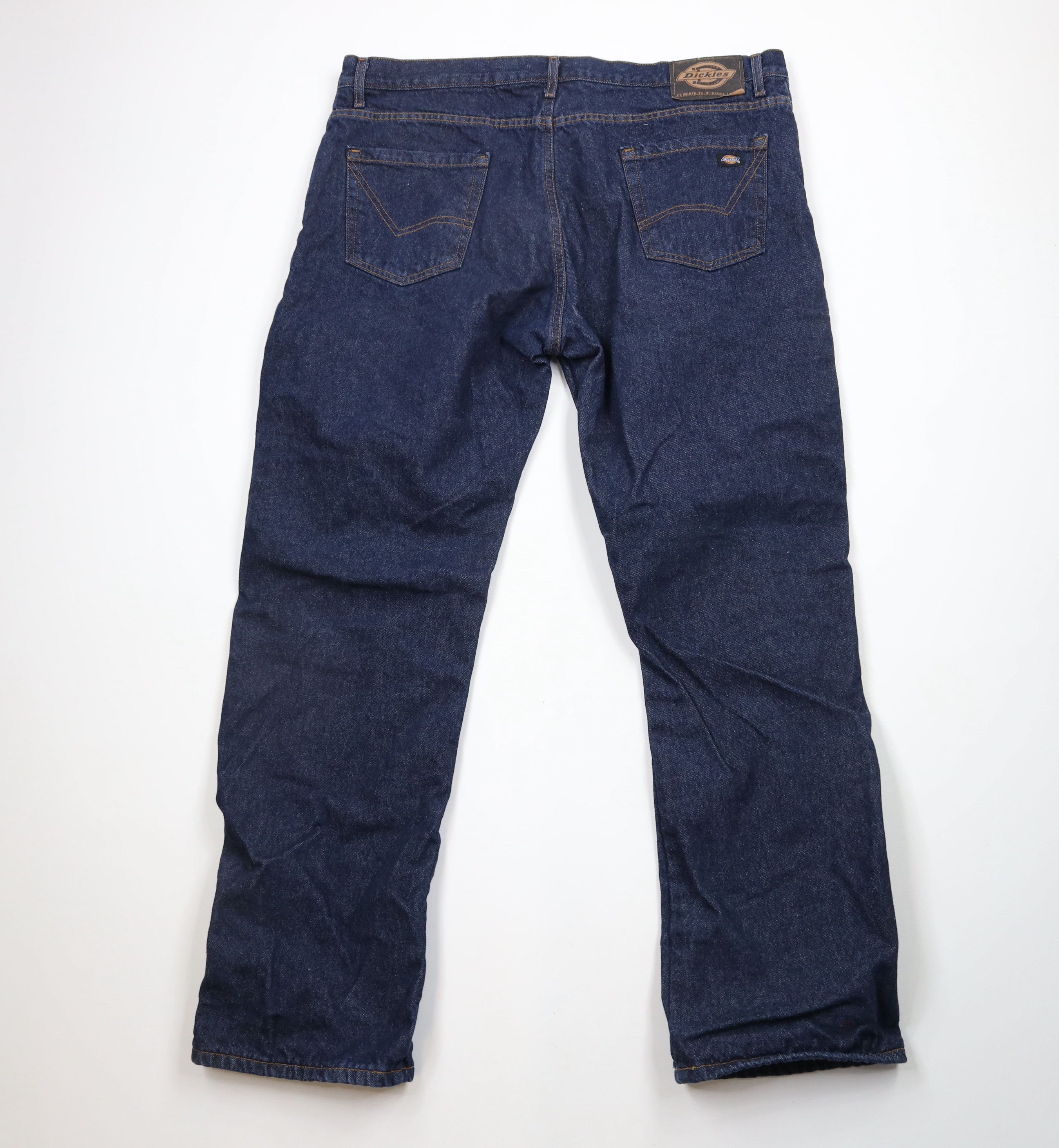 Dickies × Vintage Vintage Dickies Flannel Lined Relaxed Fit Denim Jeans Indigo Size US 40 / EU 56 - 10 Thumbnail