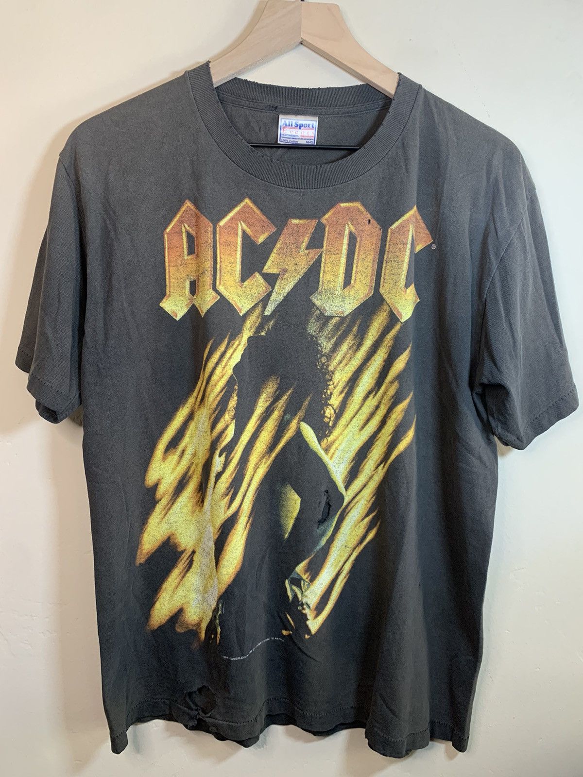 Vintage *RARE* Vintage 1990s AC/DC Bonfire Single Stitch Band Shirt ...