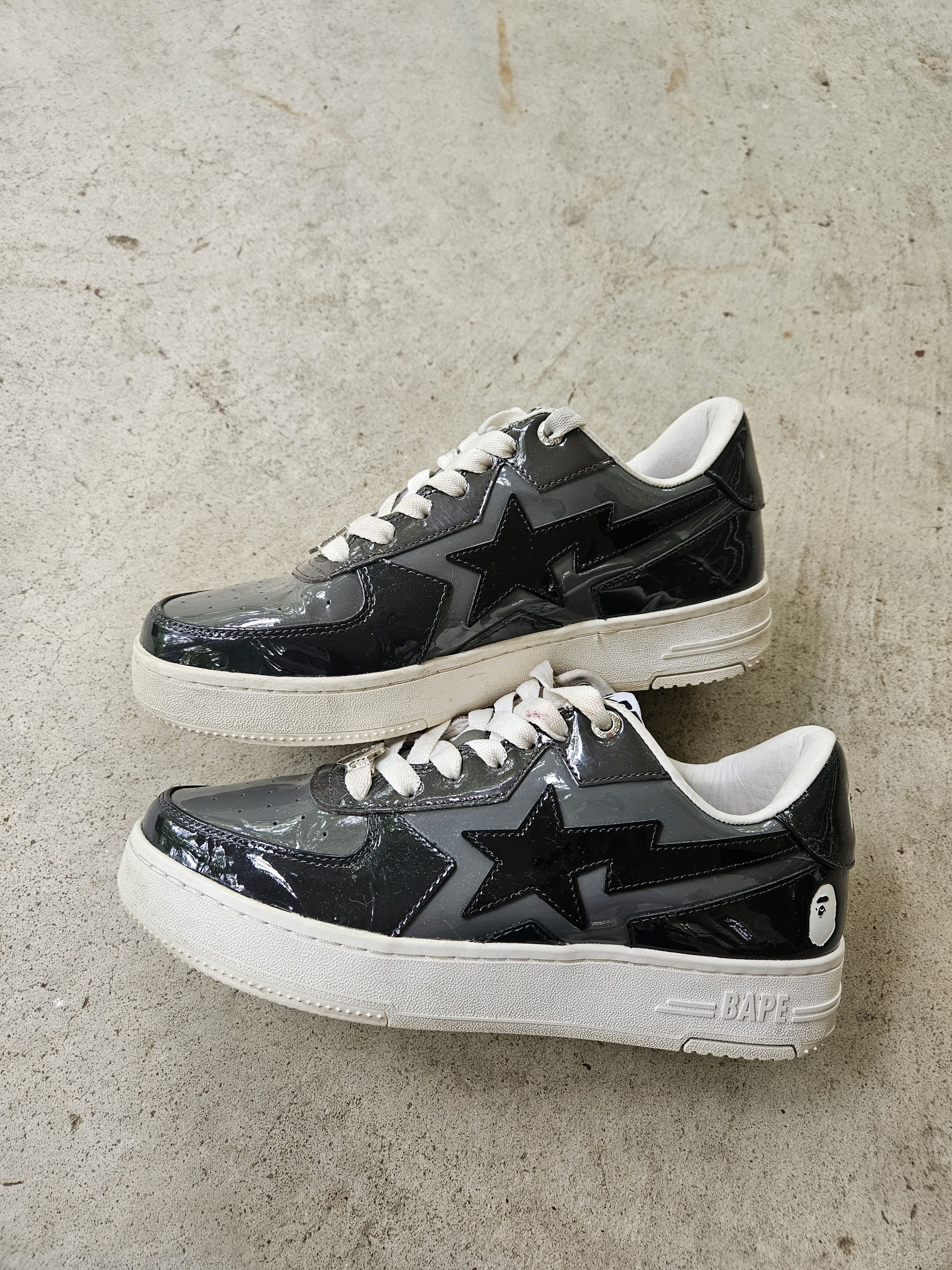 Bape Bapesta Glossy Black Gray M2 #4 Sneakers Size US 7 / EU 40 - 1 Thumbnail