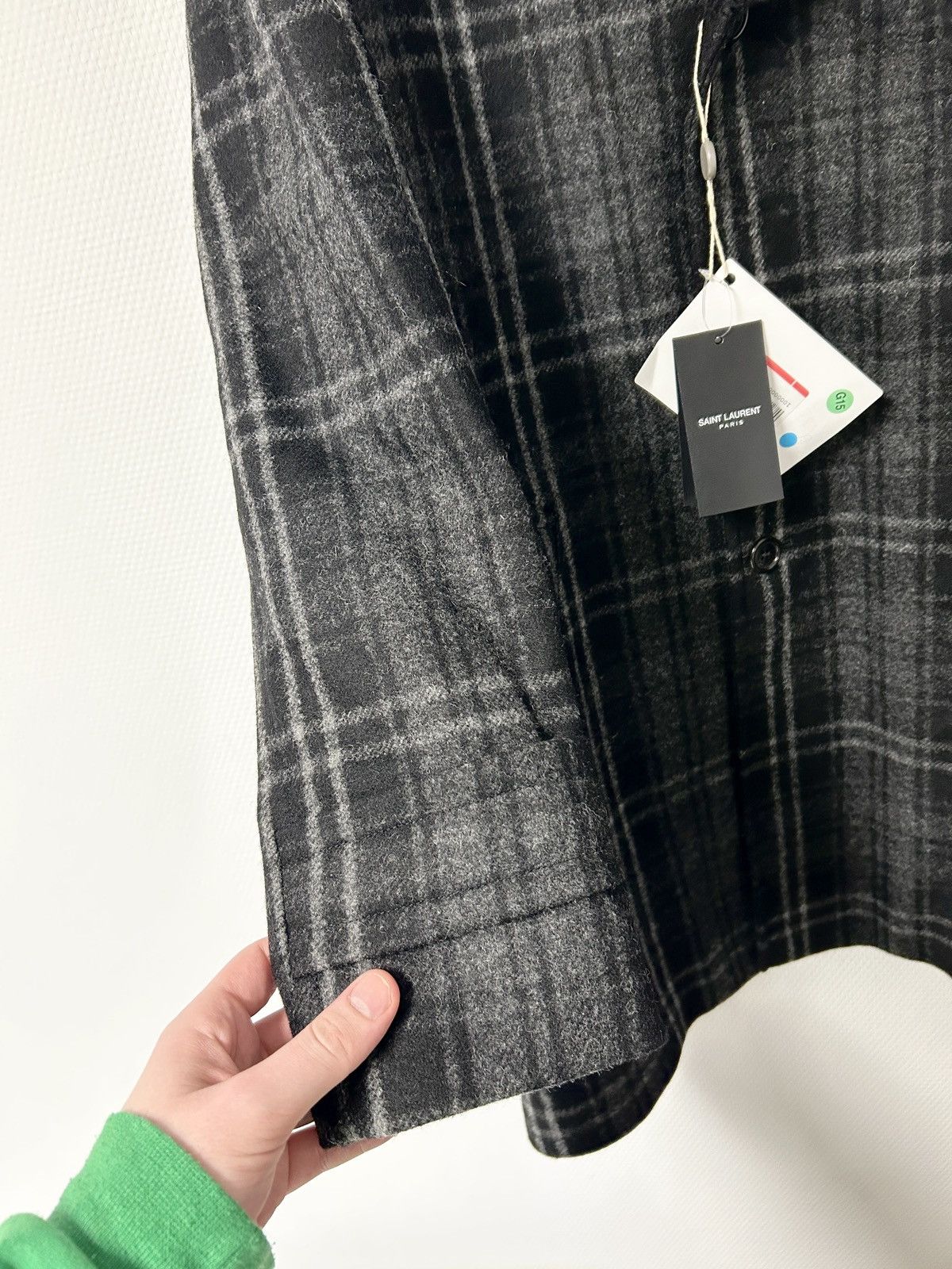 Saint Laurent Paris FW2019 Alpaca Wool Plaid Fur Coat Size US M / EU 48-50 / 2 - 3 Thumbnail