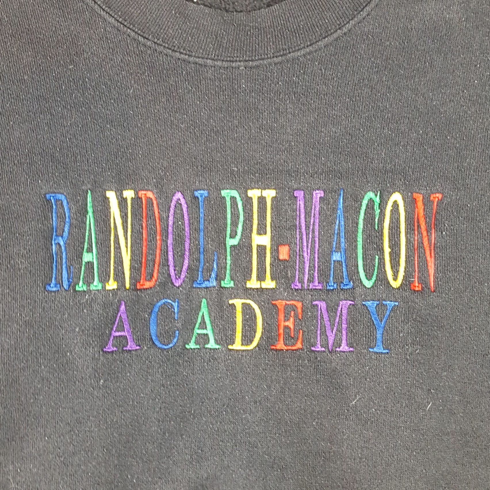 Vintage VINTAGE 80s Randolph-Macon Academy Rainbow Embroidered XL Pullover Crewneck Sweatshirt Size US XL / EU 56 / 4 - 3 Thumbnail