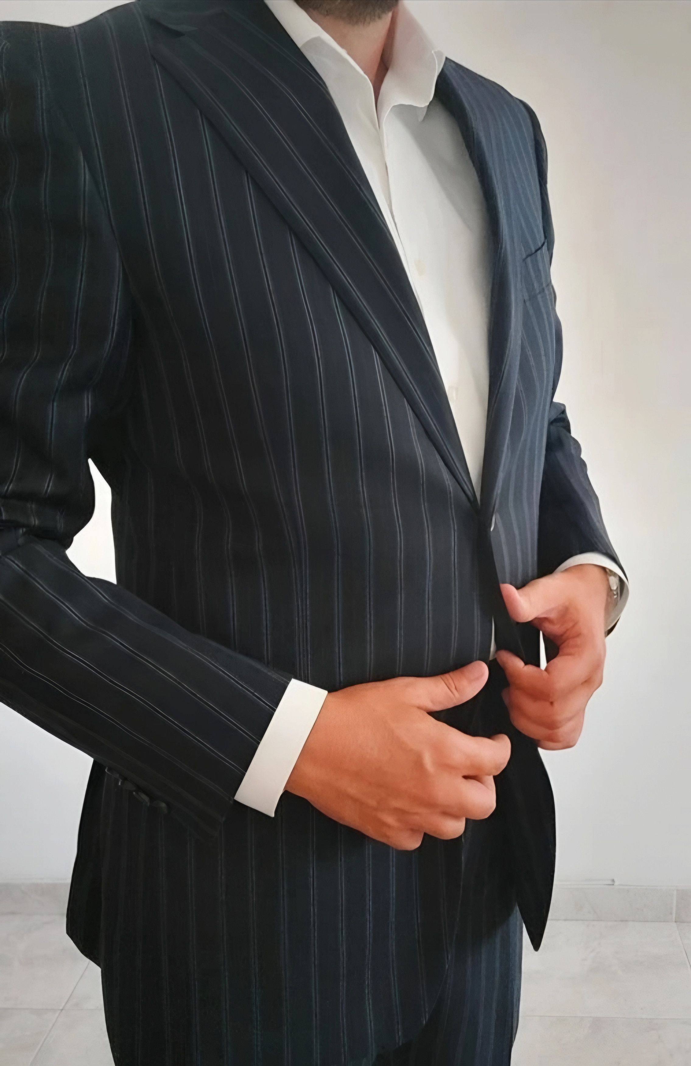 Versace Men’s Striped Suit – Wool & Cashmere