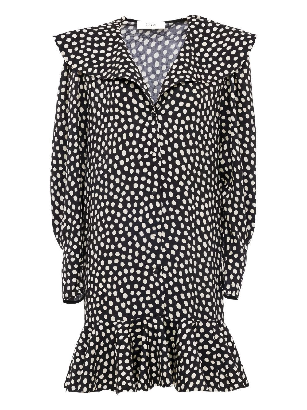 Chloe DOTTED SILK DRESS Size XS / US 0-2 / IT 36-38 - 1 Thumbnail