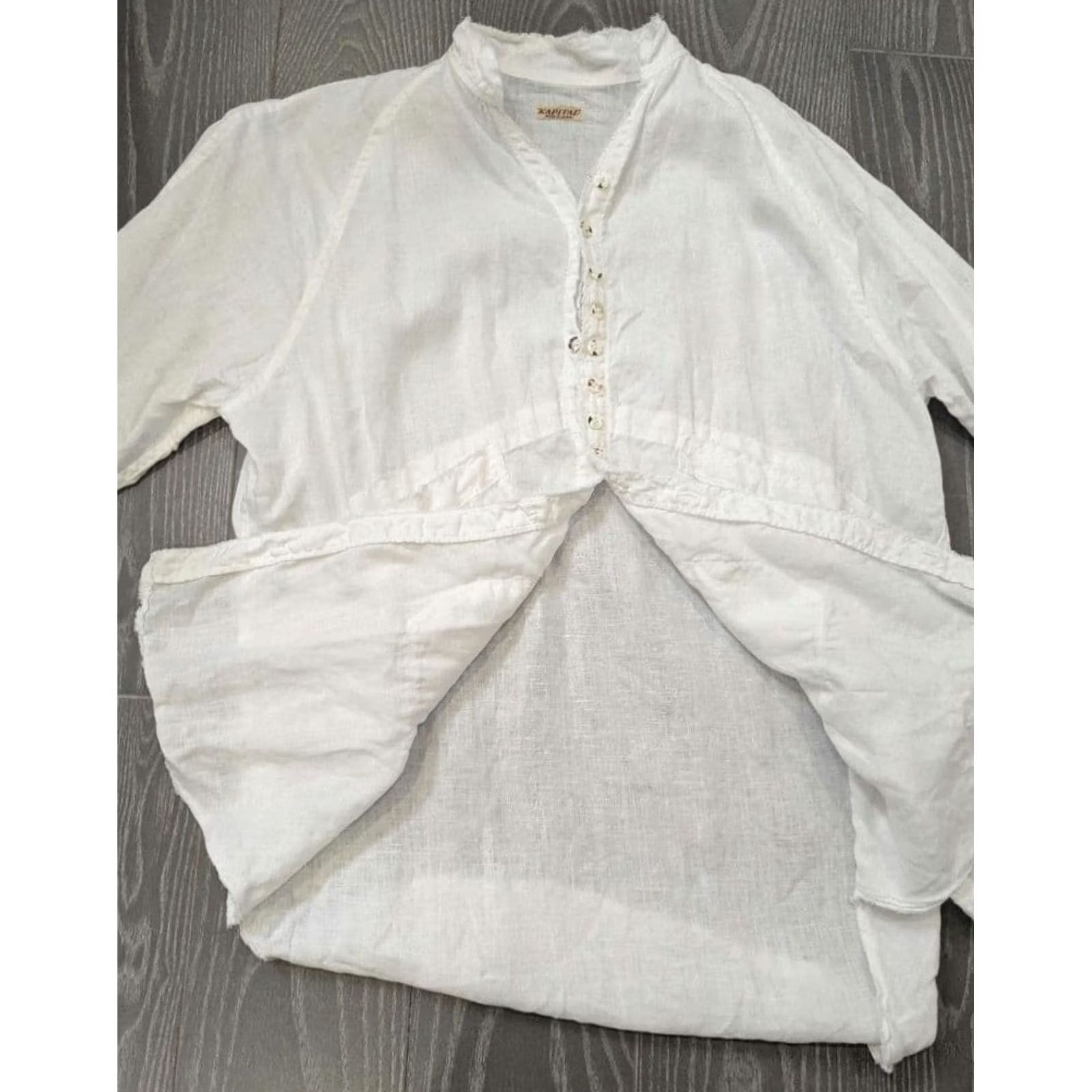 Kapital KAPITAL Shirt XL White Cotton Band-collar Long Sleeve Button-Up Mens with 4 Pockets Size US XL / EU 56 / 4 - 6 Thumbnail