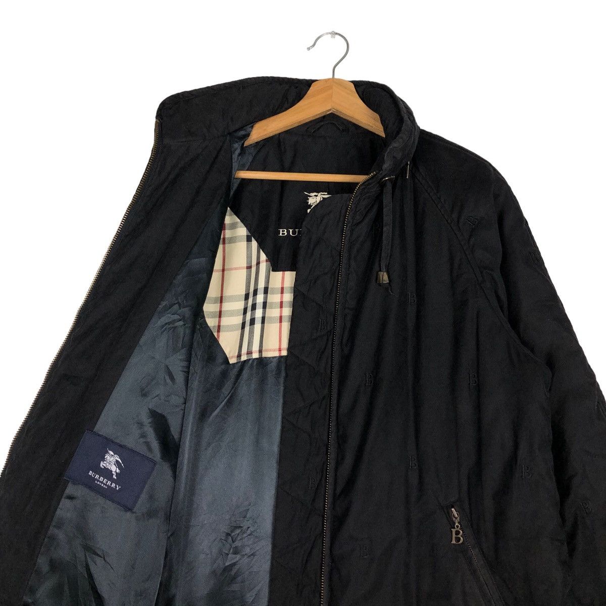 Burberry 🔥Vintage Long Jacket Rich Black Nova Check Burberry London Size US M / EU 48-50 / 2 - 10 Thumbnail