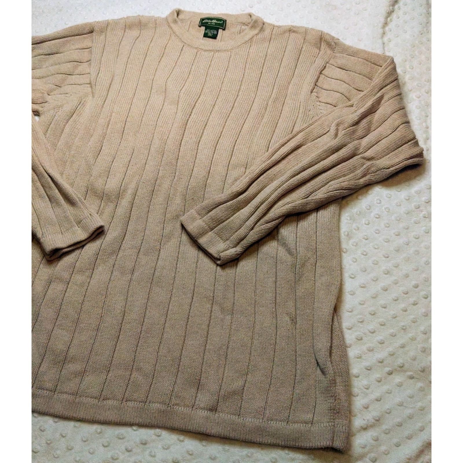 Eddie Bauer Eddie Bauer Crew Neck Sweater Mens 2XL Beige Cotton 100% Knit Pullover Long Sleeve Casual Business Travel 90s Classic Hipster Outdoor Preppy Size US XXL / EU 58 / 5 - 2 Thumbnail
