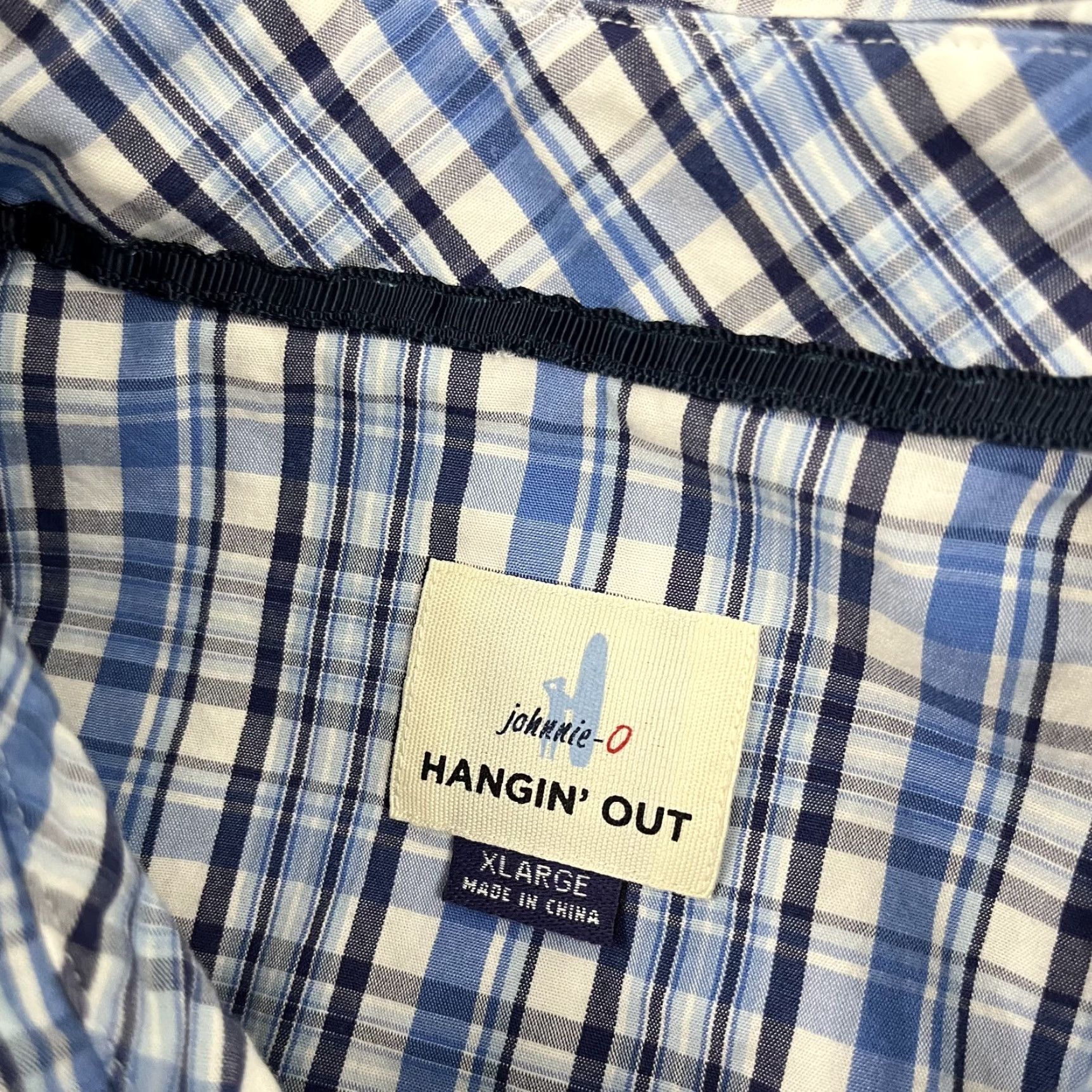 johnnie-O Johnnie-O Hangin Out Shirt Men XL Blue Plaid Button-Down Long Sleeve Casual Work Shirt Size US XL / EU 56 / 4 - 4 Thumbnail
