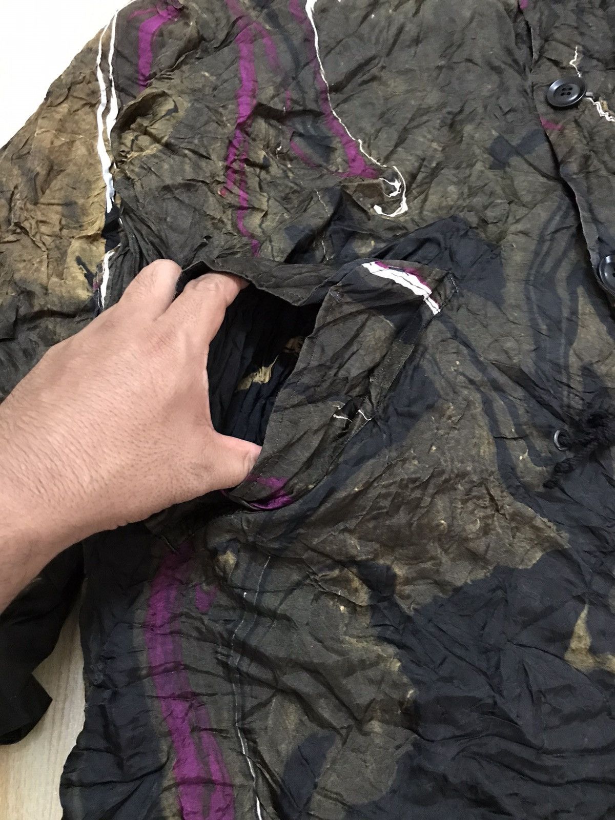 Japanese Brand × Y's × Yohji Yamamoto Y's Yohji Yamamoto Suminagashi Marble Pattern Light Jacket Size US M / EU 48-50 / 2 - 15 Thumbnail
