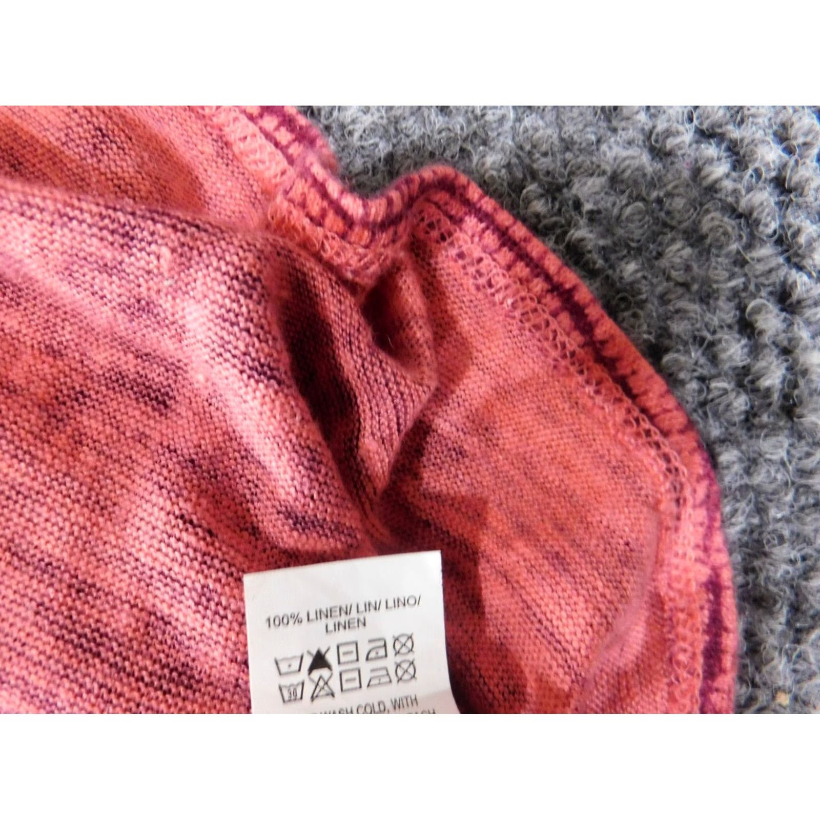 Lucky Brand Lucky Brand Blouse Shirt Womens M Red Geometric Knit Linen Round Neck Pullover Casual Classic Stretch Vintage No Size M / US 6-8 / IT 42-44 - 6 Thumbnail