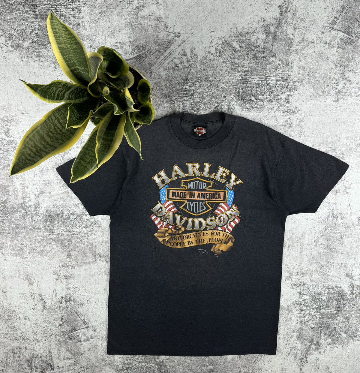 Harley Davidson 90s 1990 Harley Davidson USA Bike Eagle Print T Shirt Tee Size US XL / EU 56 / 4 - 1 Thumbnail