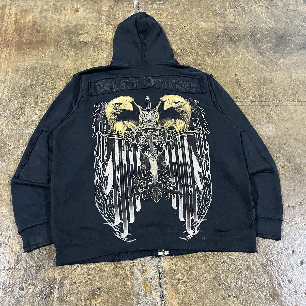 Affliction × Tapout × Vintage Crazy Vintage Y2K Affliction Style Grunge Goth Zip-Up Hoodie Size US XL / EU 56 / 4 - 7 Thumbnail