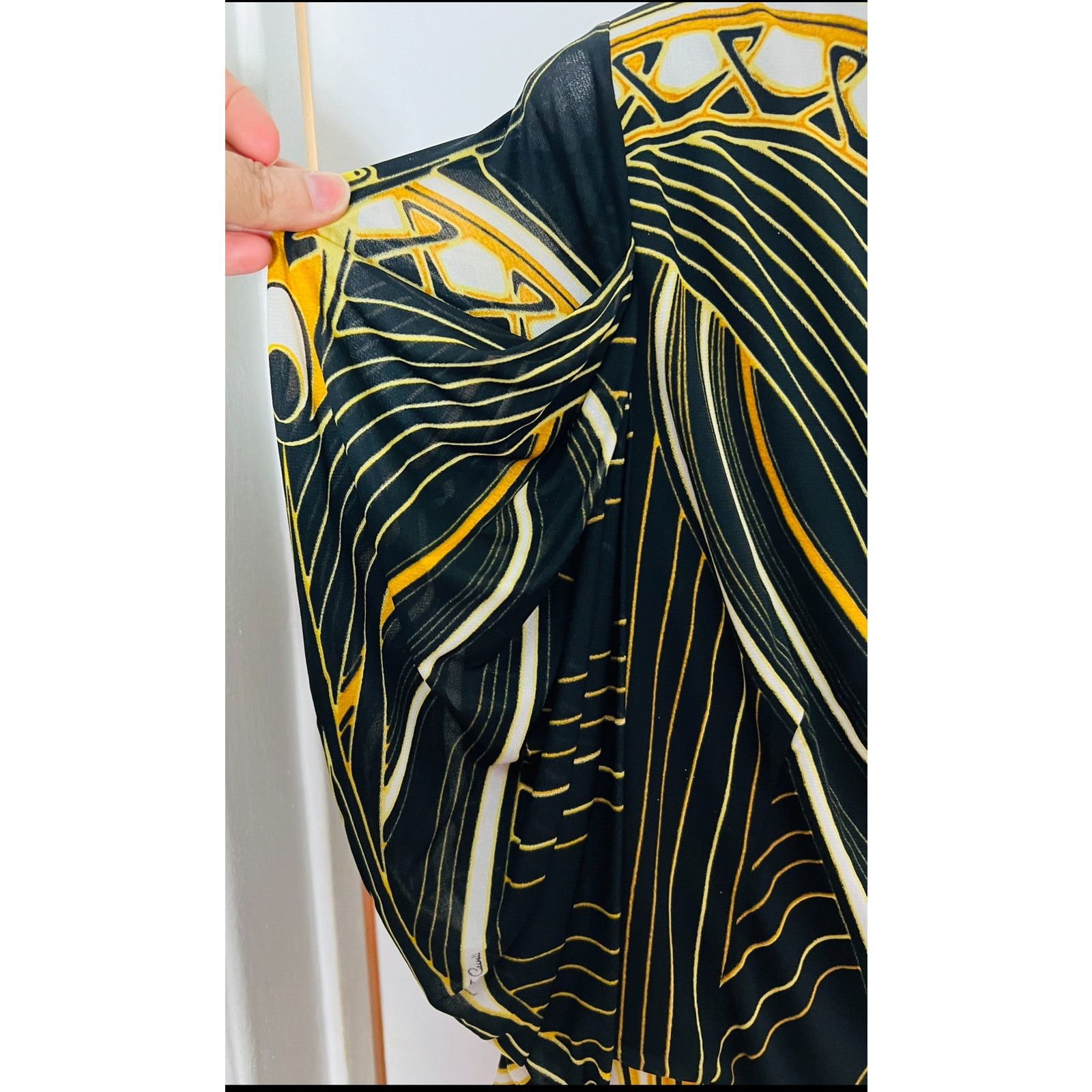 Roberto Cavalli Roberto Cavalli 2007 black gold printed Egyptian dress Sz 40 Size S / US 4 / IT 40 - 11 Thumbnail