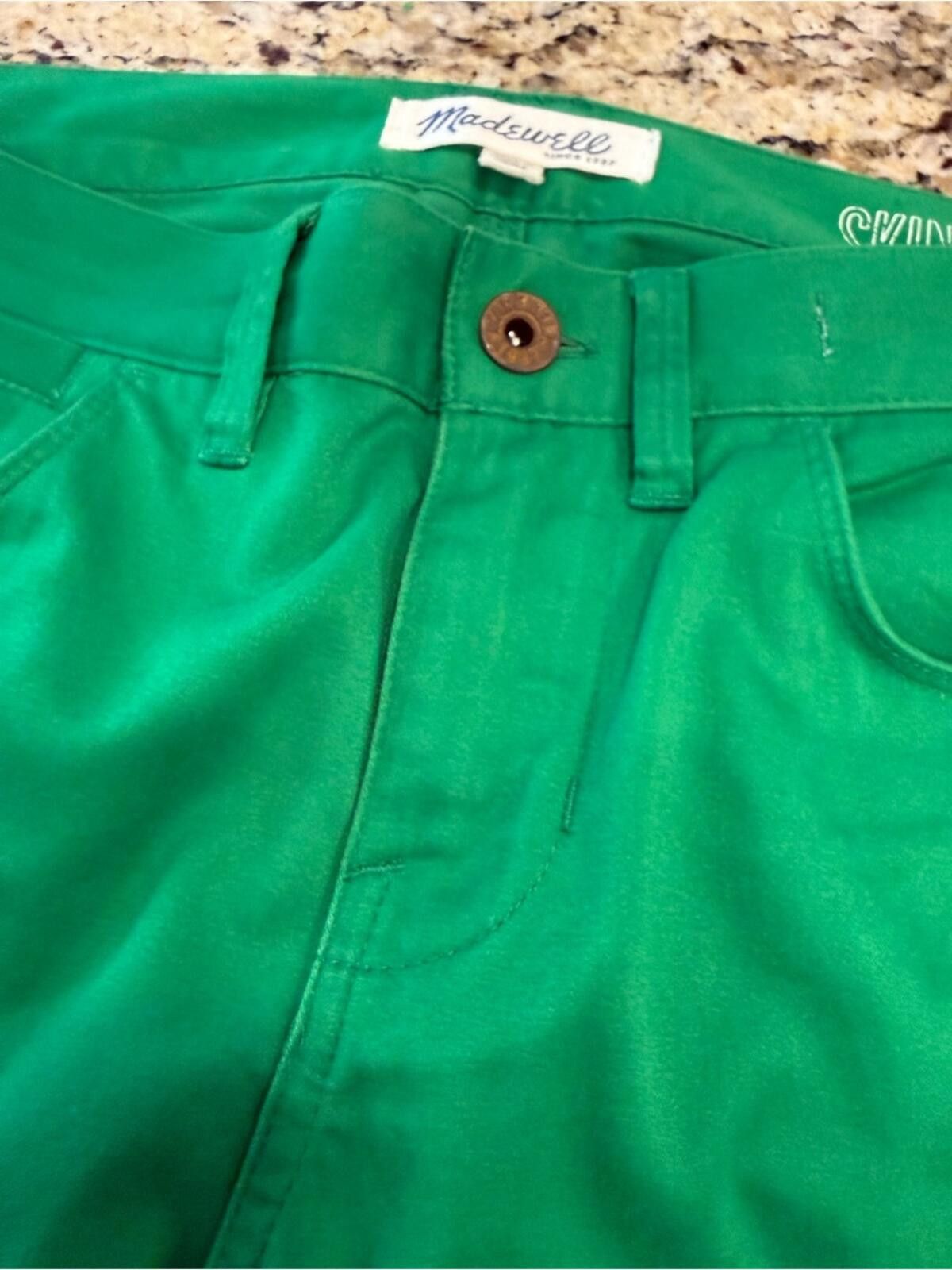 Madewell Madewell Skinny Ankle green pants zip button soft SZ 2 Size 26" / US 2 / IT 38 - 3 Thumbnail