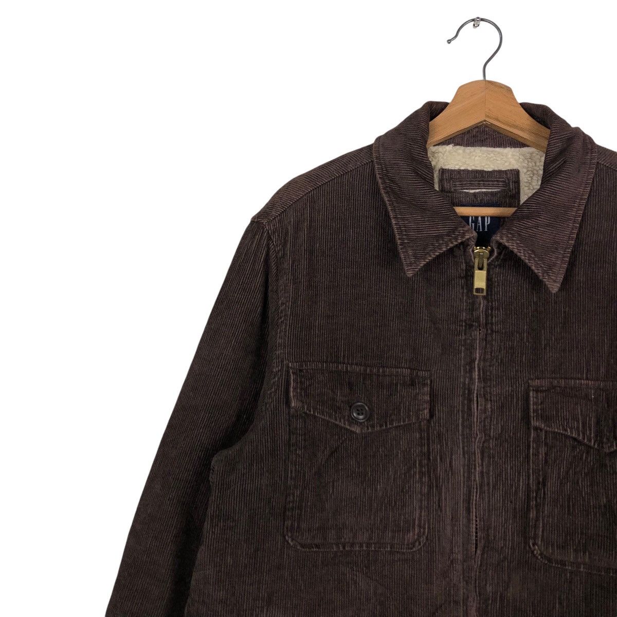 📌Vintage Corduroy Bomber Biker Jacket Gap Shearling