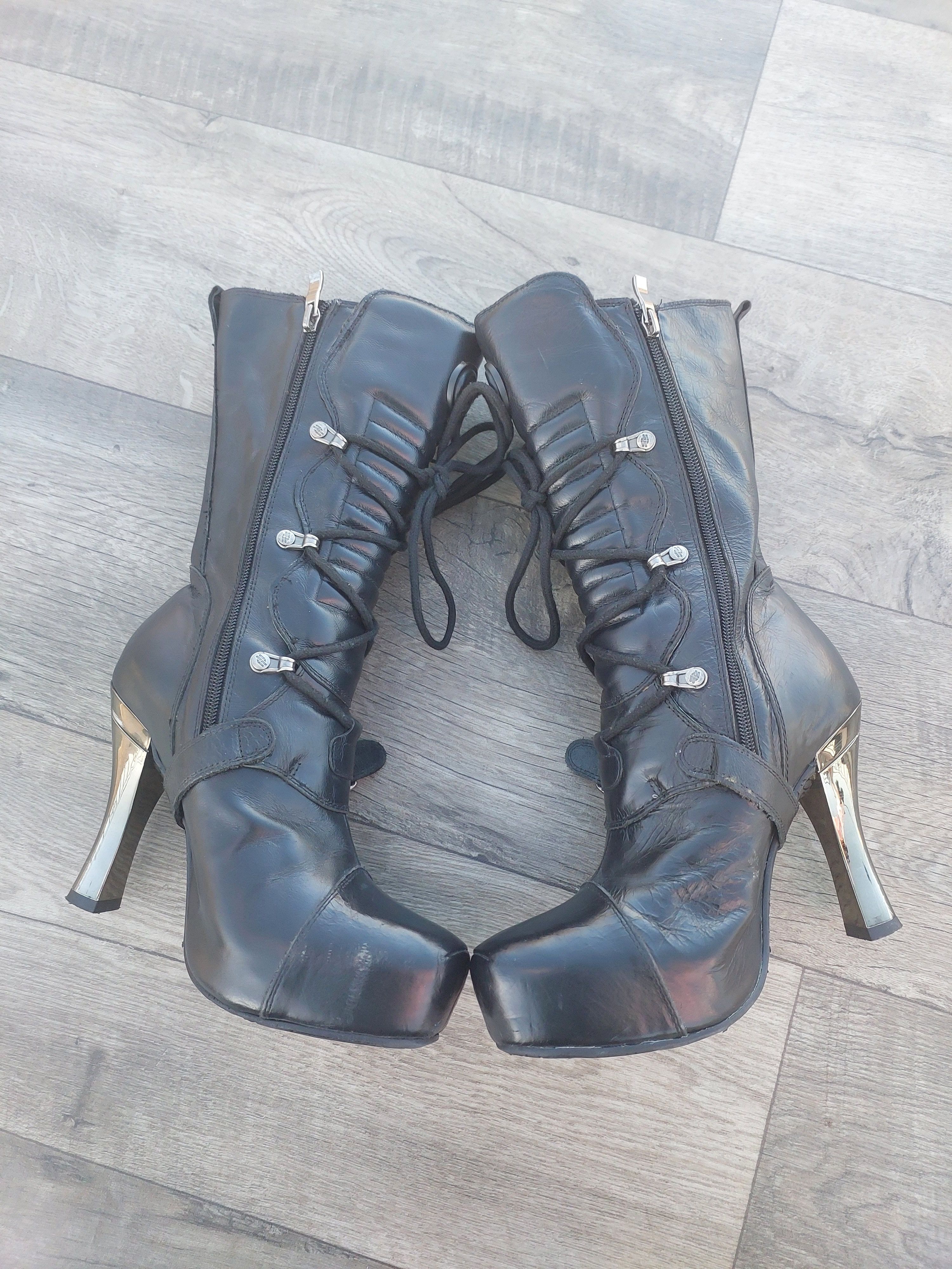 New Rock New Rock M-PUNK001-C1 heeled boots in black leather. Size US 9 / IT 39 - 4 Thumbnail