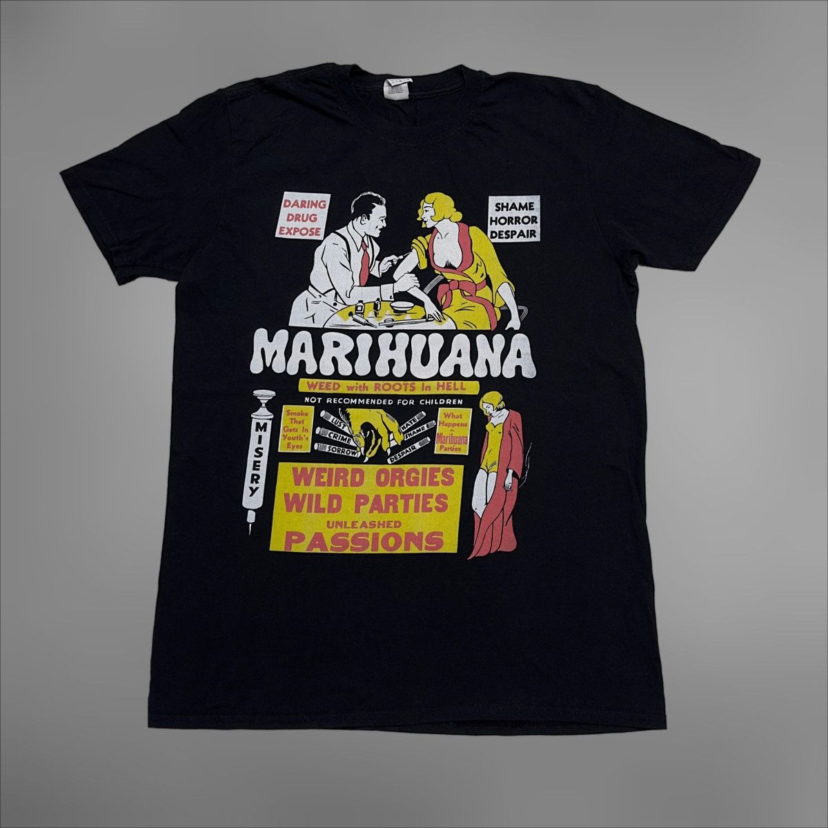 Vintage Stoner Weed Slang Humor Marijuana shame horror disappear Size US L / EU 52-54 / 3 - 1 Thumbnail