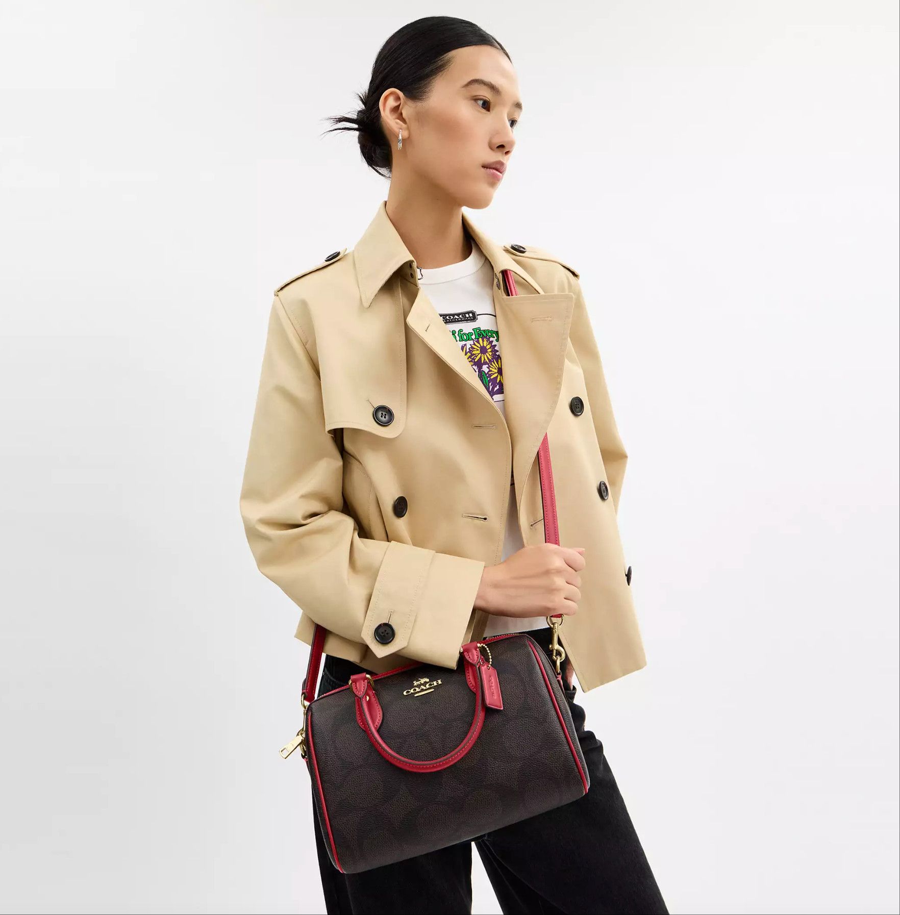Coach Rowan Satchel Bag In Maxi Signature Canvas CCD76 Size ONE SIZE - 3 Thumbnail