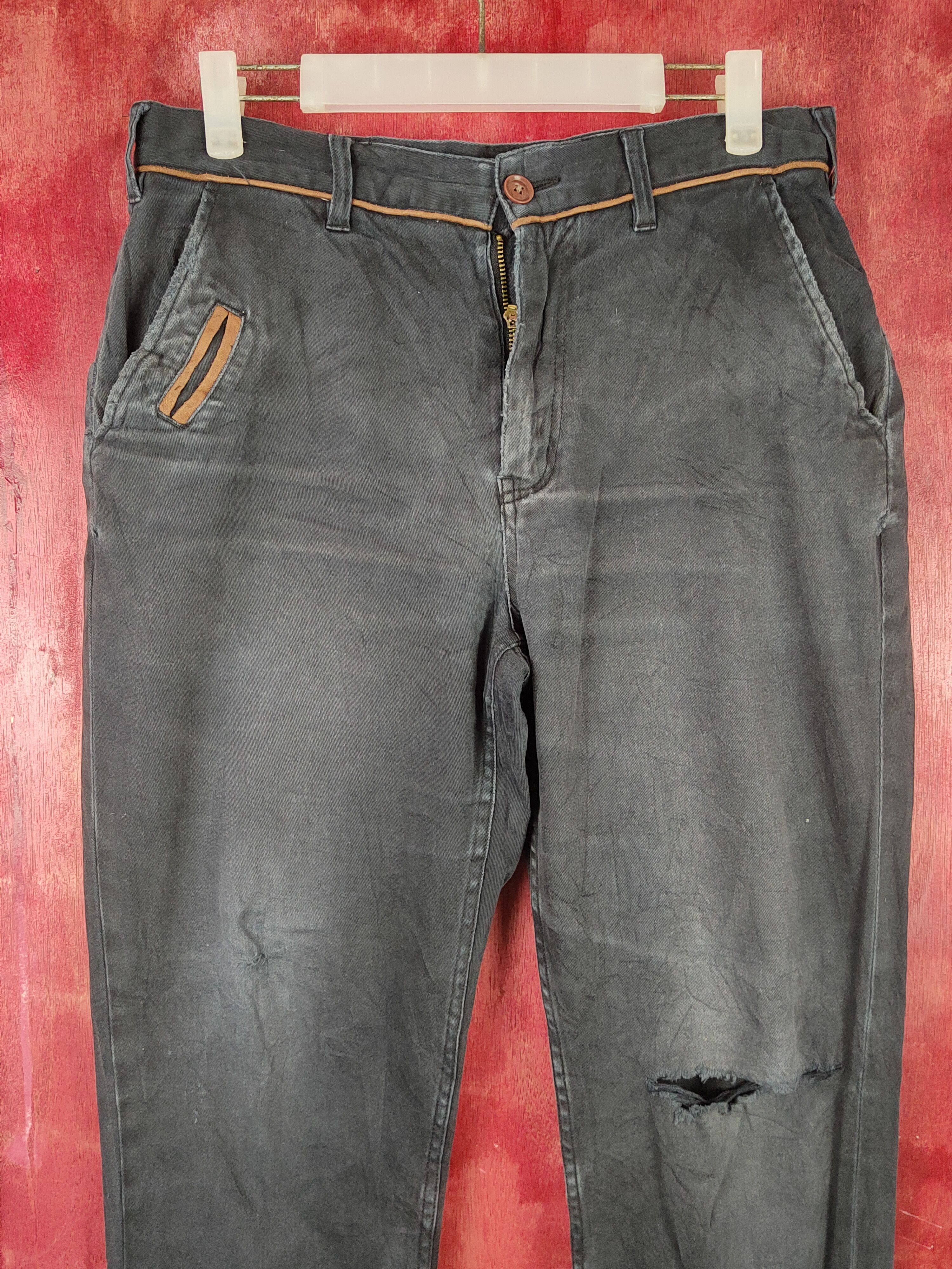 Japanese Brand × Vintage Confirm vintage distressed Ripped Casual Pants #S1430 Size US 31 - 2 Thumbnail